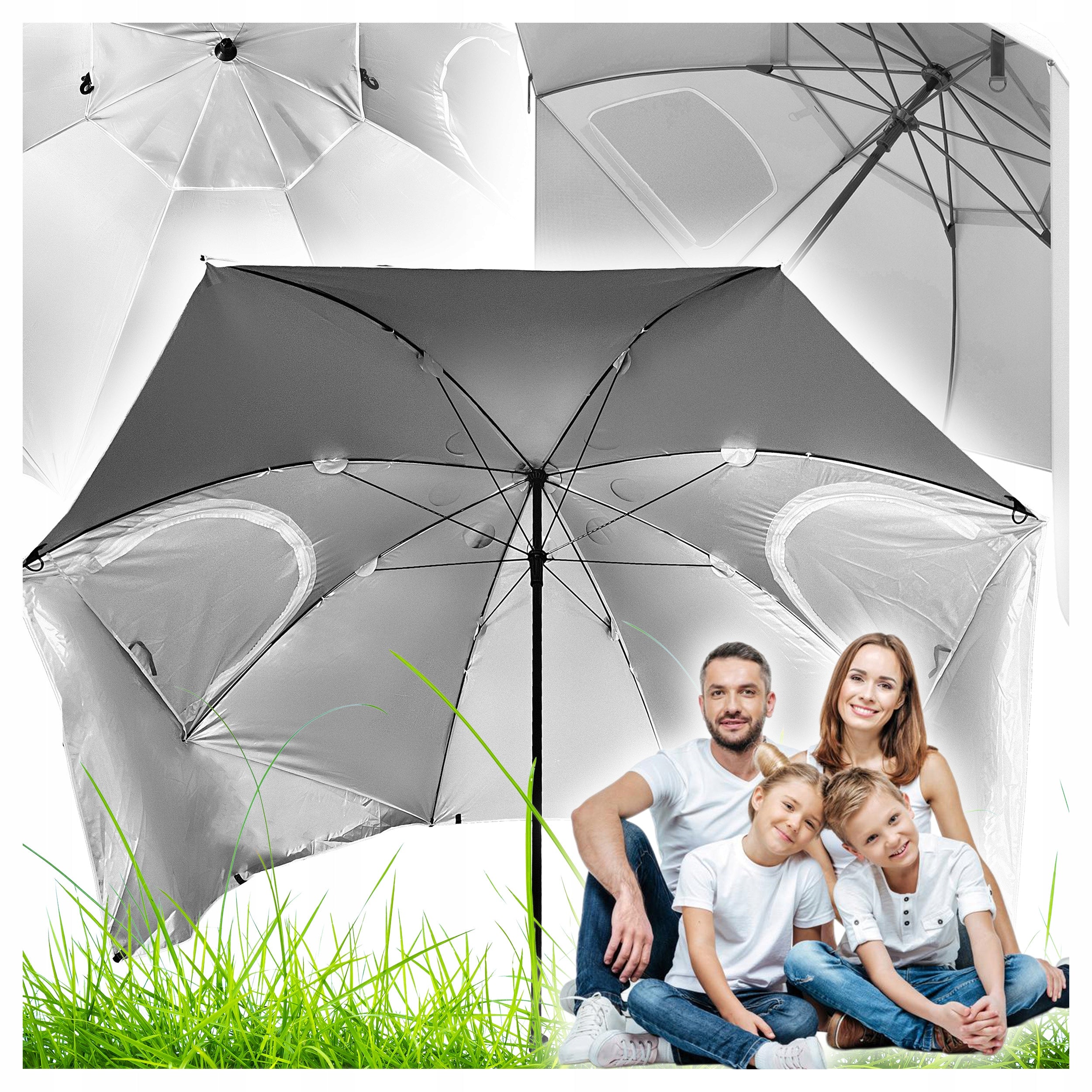 BEACH UMBRELLA SCREEN Garden TENT 3in1 XXL Folding Large Screen Packaging status original