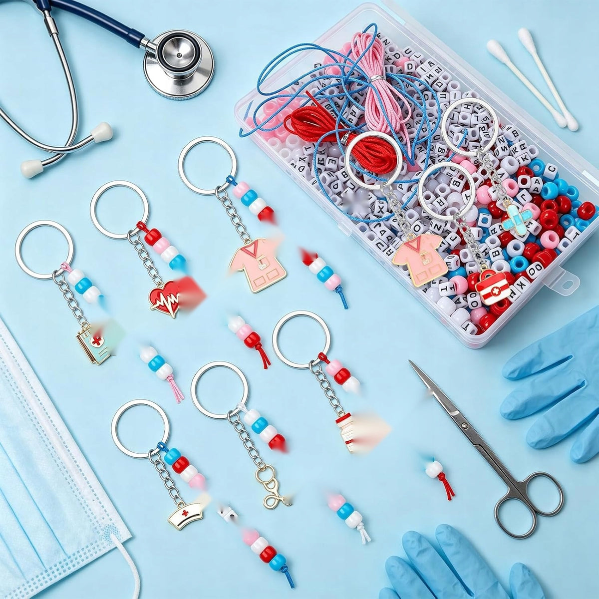 BEADS KEYCHAIN MAKING SET DIY CRAFT ACRYLIC PENDANTS LETTERS Manufacturer code 5908107385943