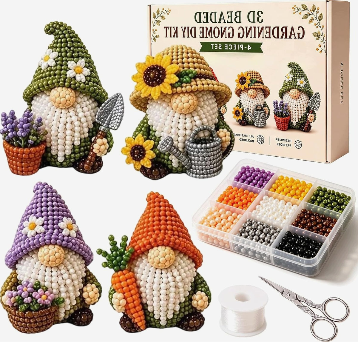 BEADS SET 3D EMBROIDERY LEPRECHAUN FIGURINE DIY CREATIVE INSTRUCTION