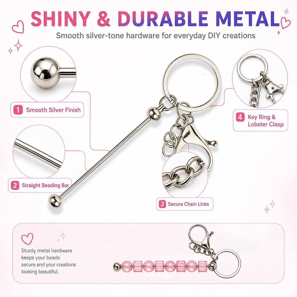 BEADS SET OF 45 PIECES EMPTY KEYCHAINS PENDANTS METAL JEWELRY MAKING Manufacturer code 5908107800682
