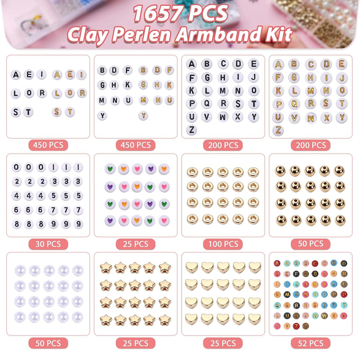 BEADS SET OF 6MM 24 COLORS POLYMER CLAY 6457 PIECES FOR JEWELRY Manufacturer code 5908140842878