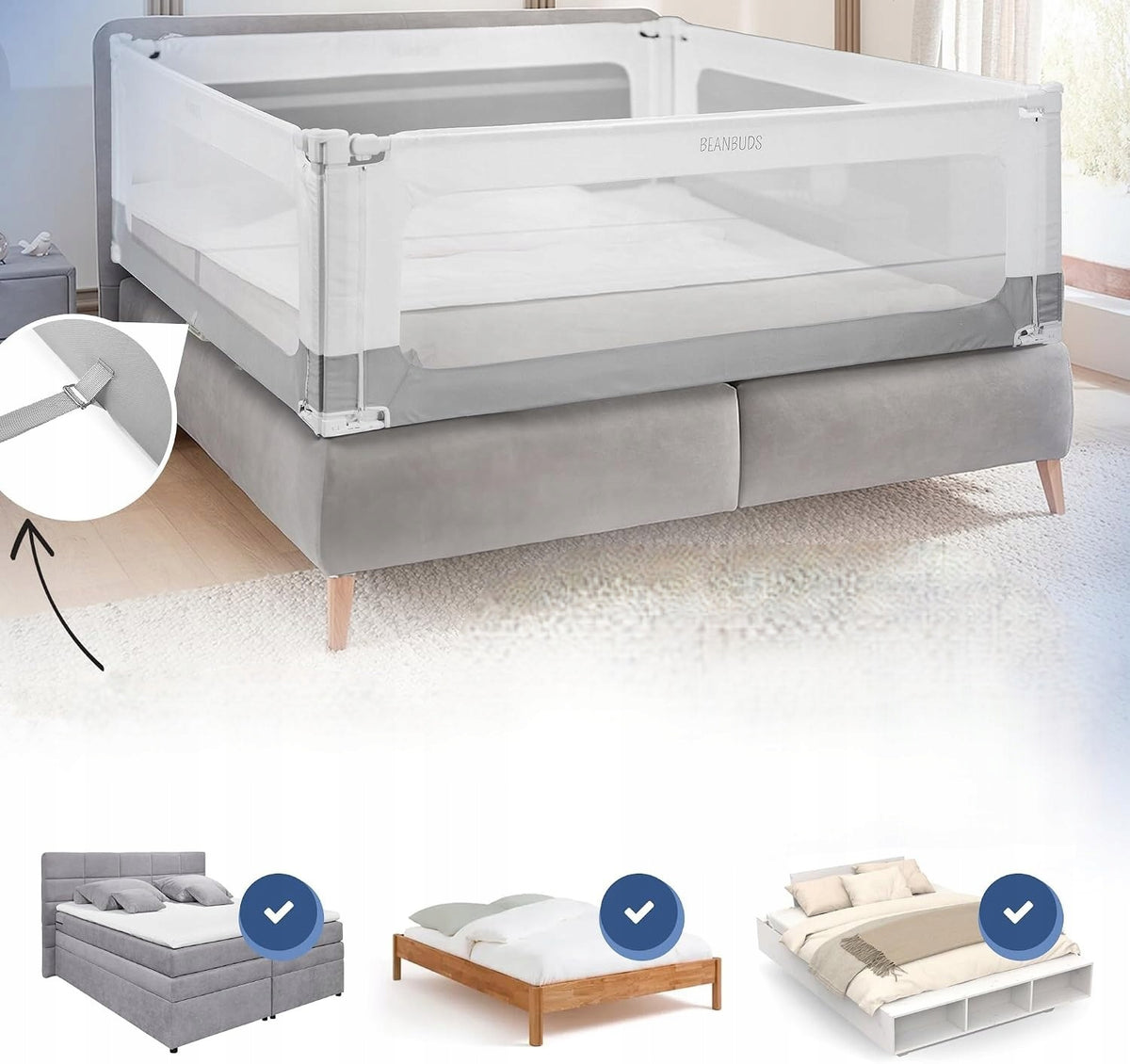 BEANBUDS Protective barrier for bed against falling out 180 cm,P2156 Brand no brand
