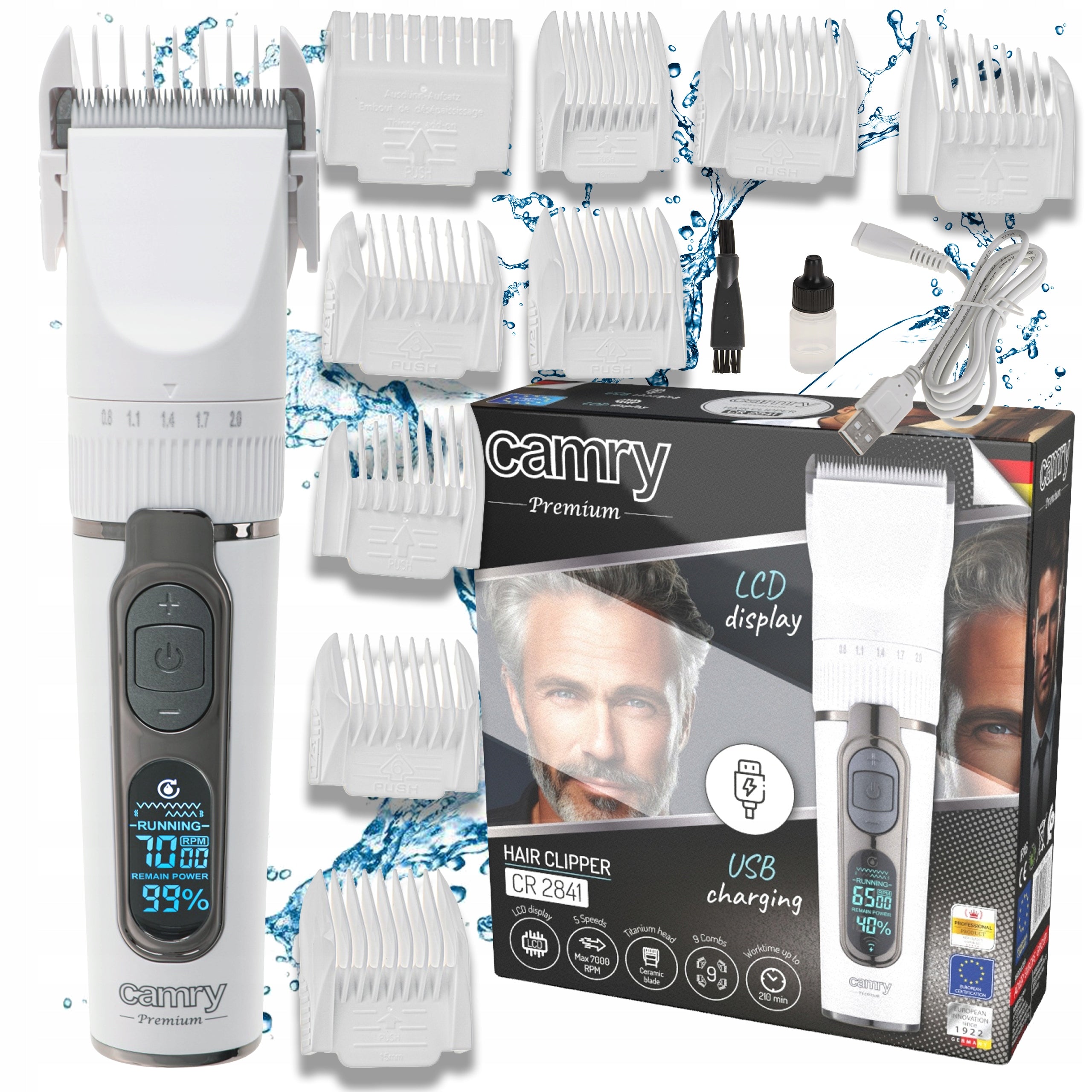 BEARD HAIR CLIPPER BEARD PROFESSIONAL WIRELESS LCD