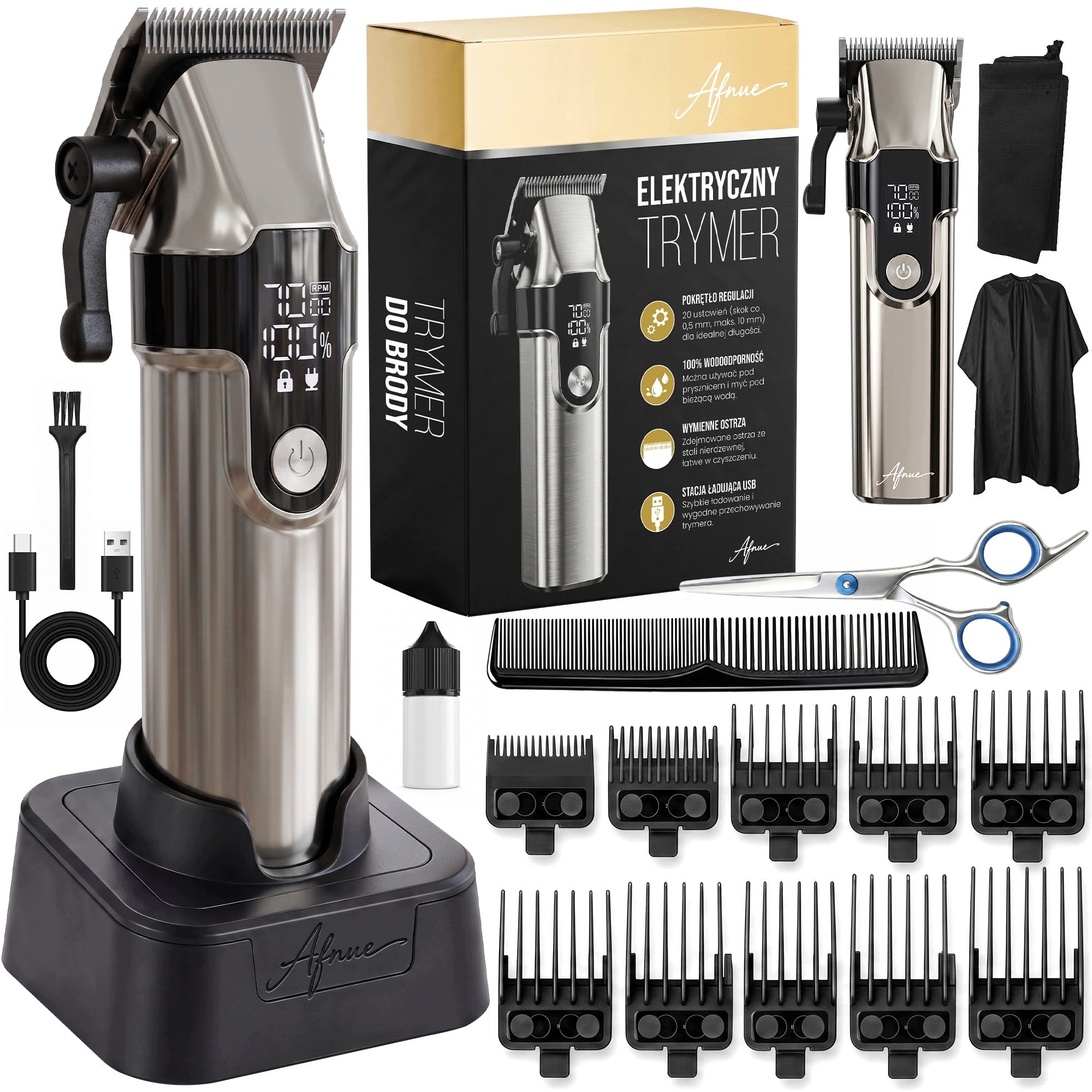 BEARD HAIR CLIPPER PROFESSIONAL USB-C WIRELESS 21in1