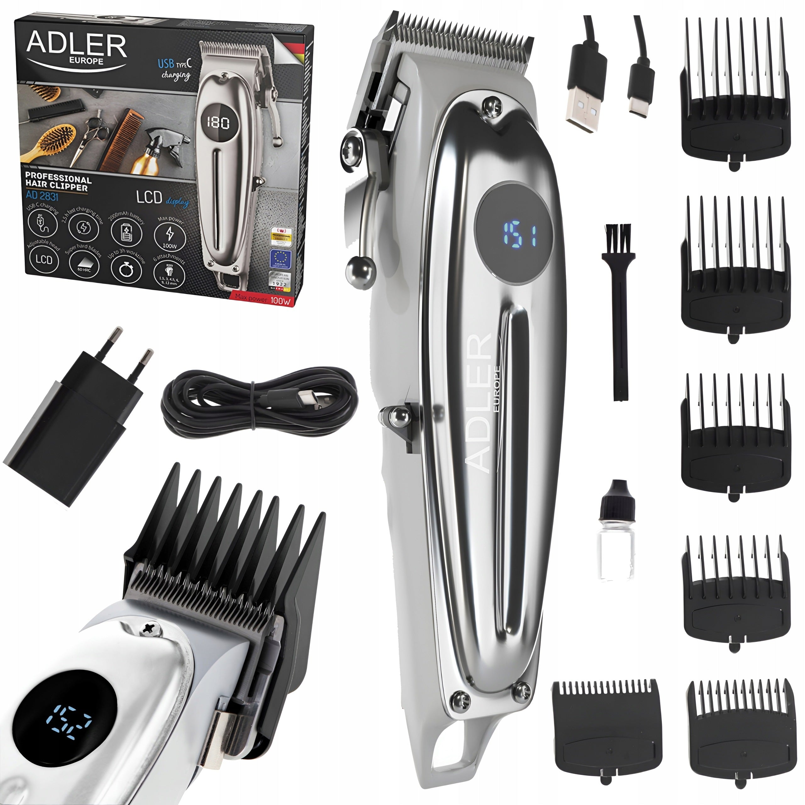 BEARD HAIR CLIPPER SHAVER MEN'S CLIPPER LCD SET