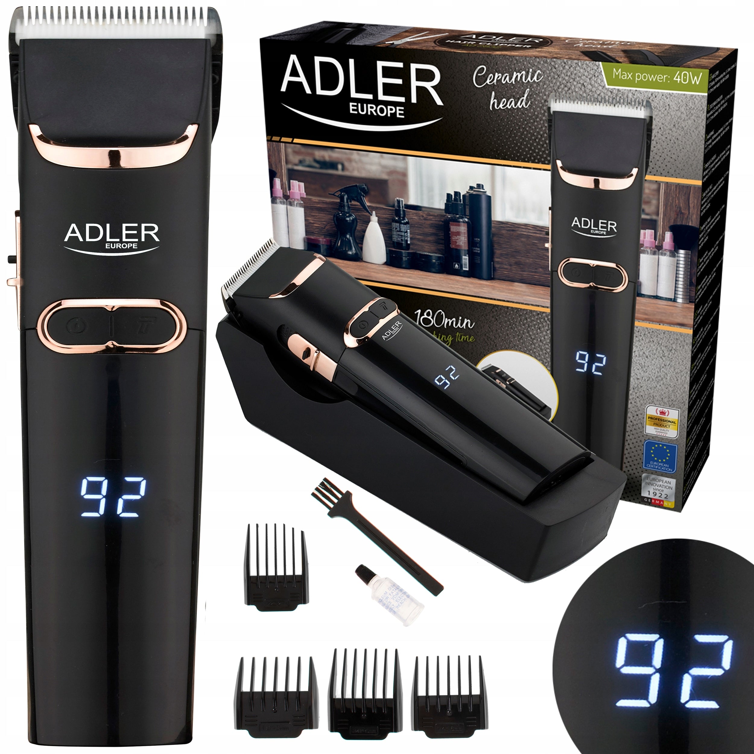 BEARD HAIR CLIPPER WIRELESS PROFESSIONAL LCD
