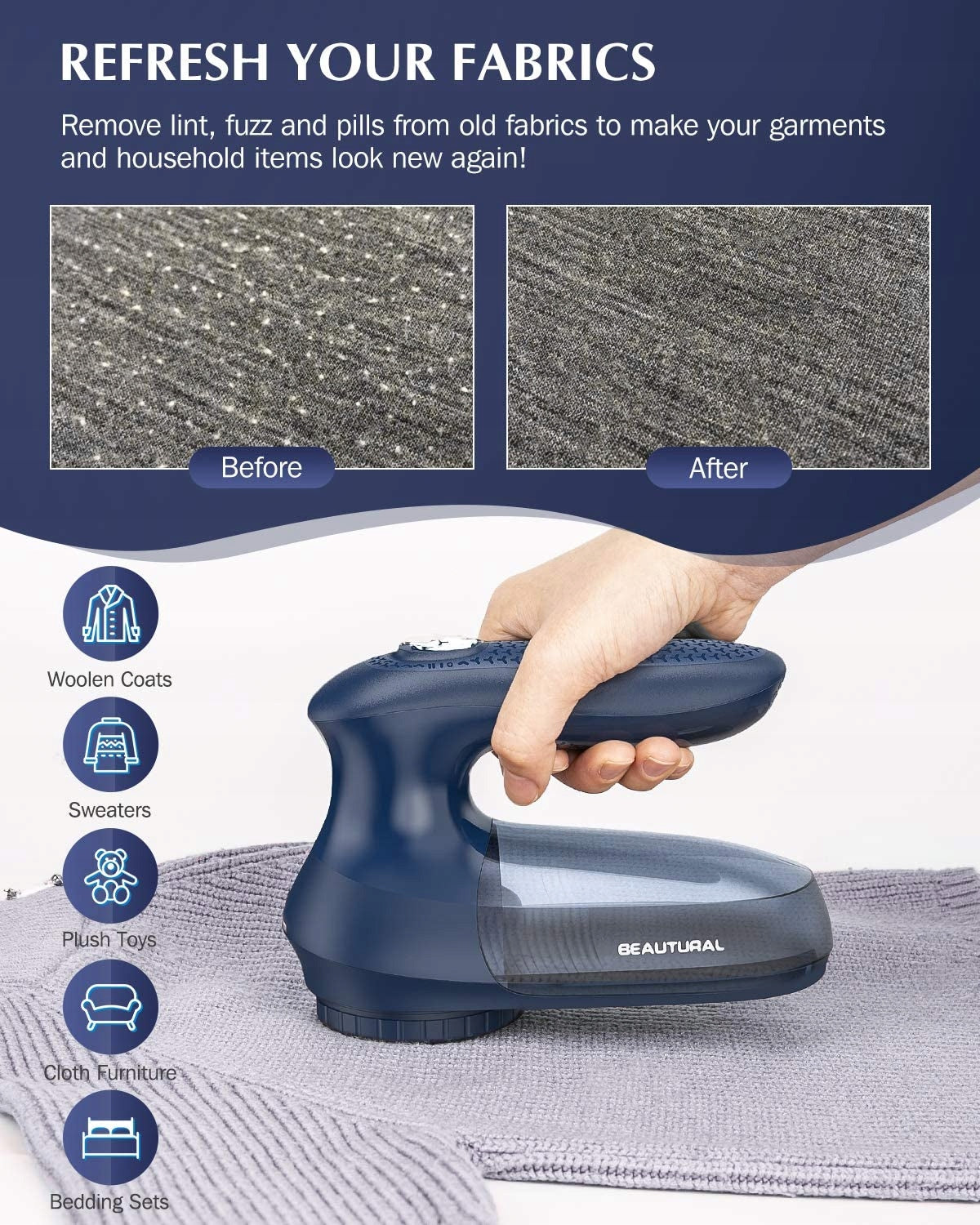 BEAUTURAL ELECTRIC CLOTHES SHAVER Manufacturer code 5454545