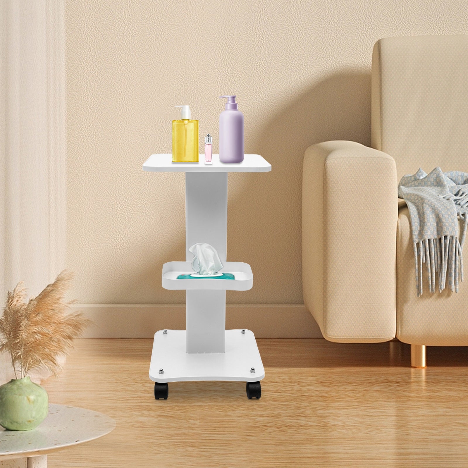 BEAUTY SALON ROLLING TROLLEY CART TRAY PORTABLE MULTIPURPOSE STORAGE STAND Packaging status original