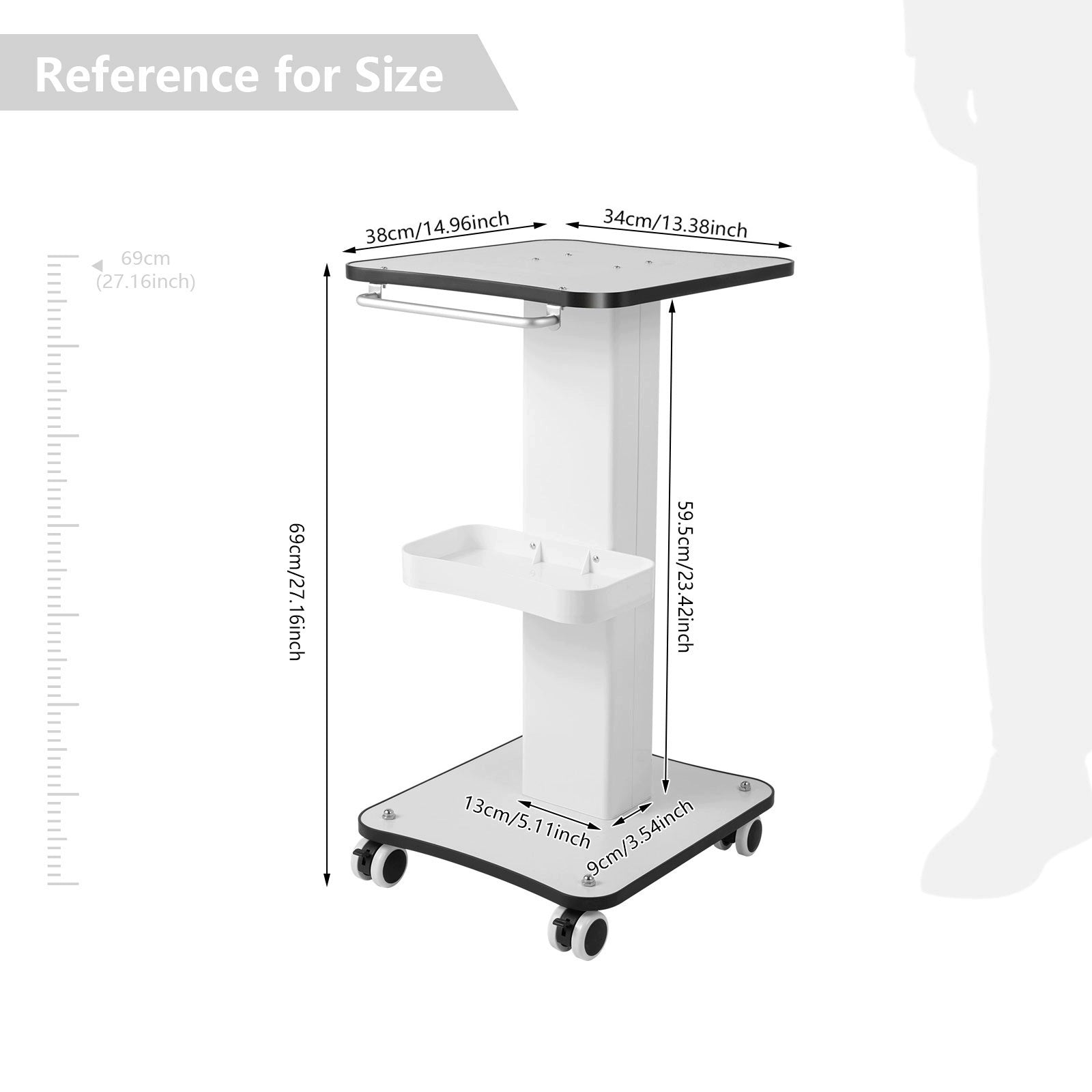 BEAUTY SALON TROLLEY CART WITH WHEEL GARDEN CART 34*38*69CM LOAD 40KG Manufacturer code 31549112