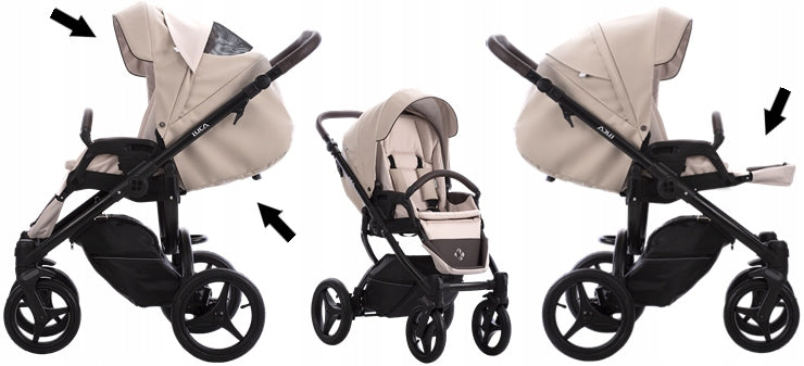 BEBETTO LUCA PRO FLEXY STROLLER 2IN1 PRO.30/CZM/LATTE + ACCESSORIES EAN (GTIN) 5901497112731