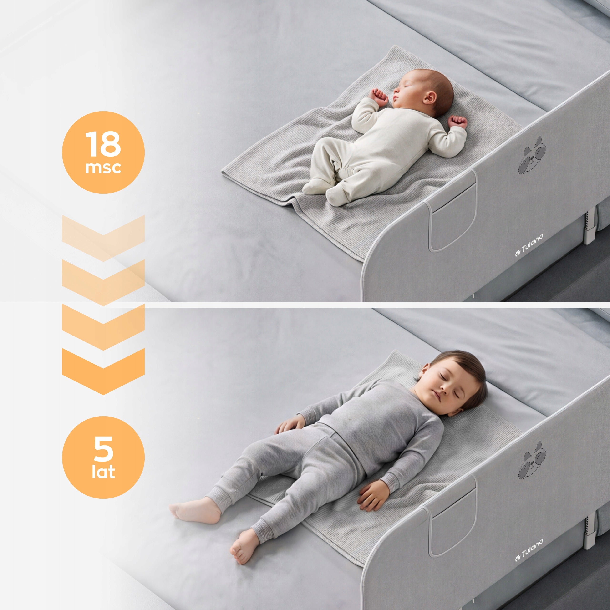 BED BARRIER 120x40cm Tulano protective safety gate FOLDING Manufacturer code TN-COVER 50 GREY