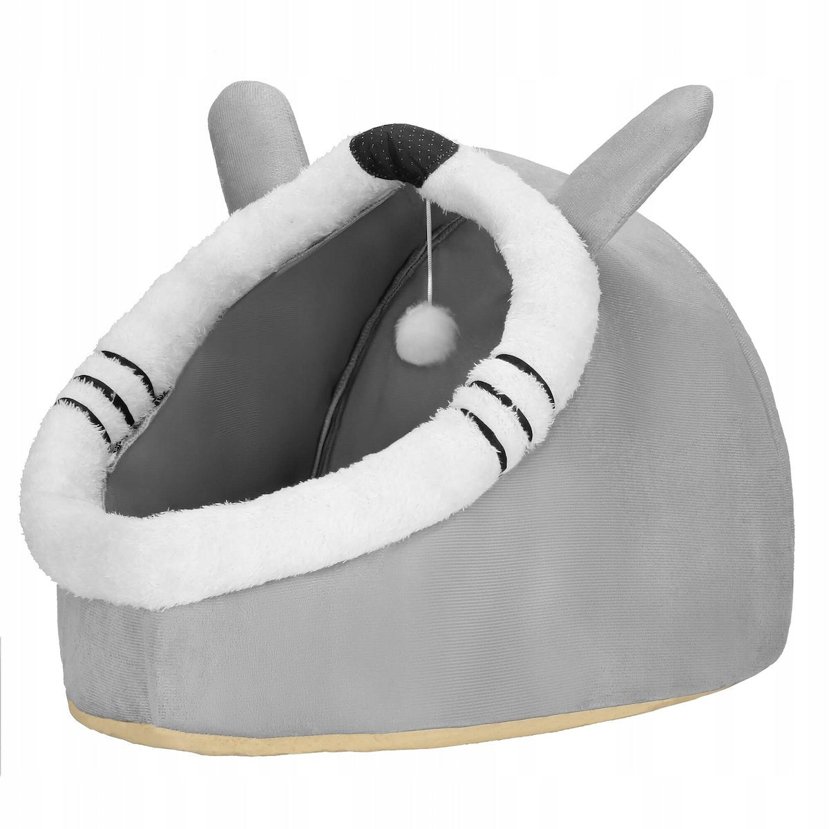 BED CAT HOUSE BOOTH PILLOW SOFT PLUSH 42x44cm M GREY