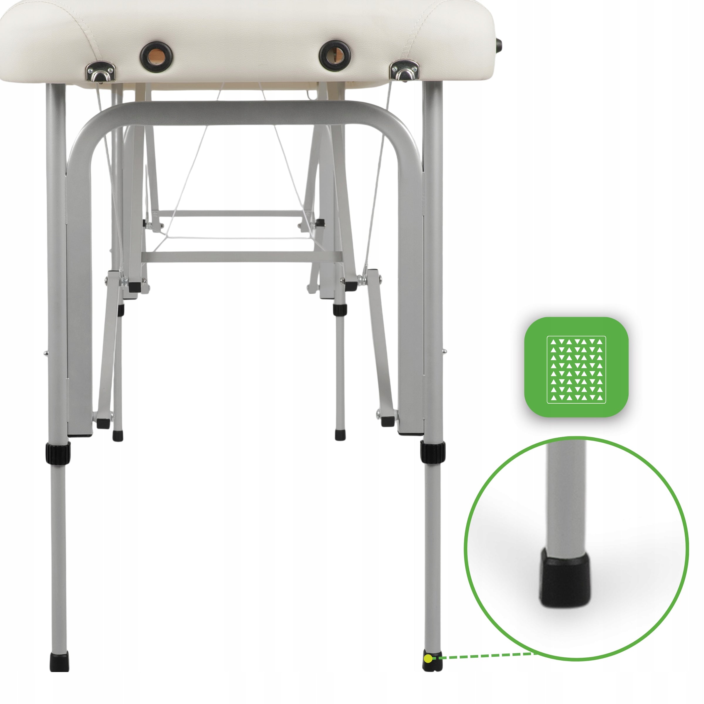 BED MASSAGE TABLE ALUMINUM FOLDING VERA 60CM WHITE WITH ACCESSORIES Color white