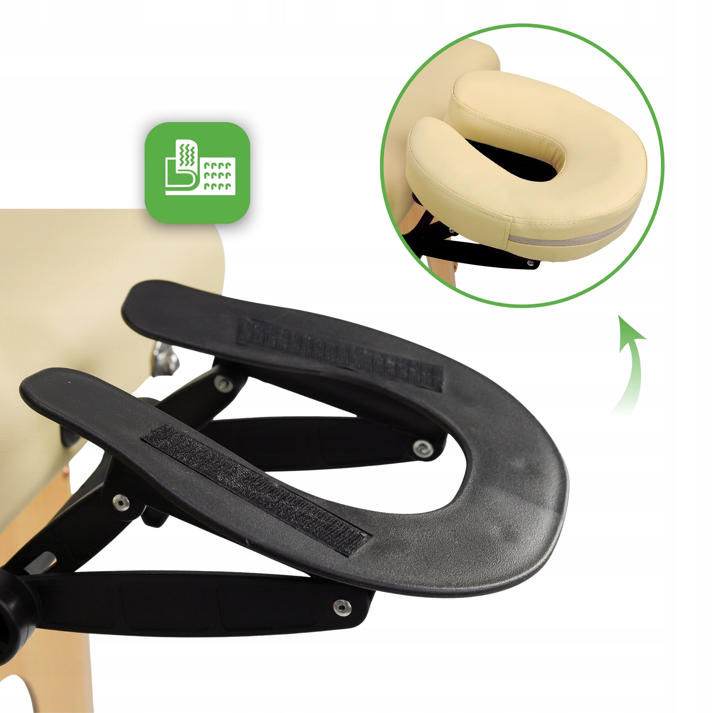 BED MASSAGE TABLE FOLDING 70 CM 3 SEGMENTS BIANCA COVER FOAM 5CM Brand Aveno Life