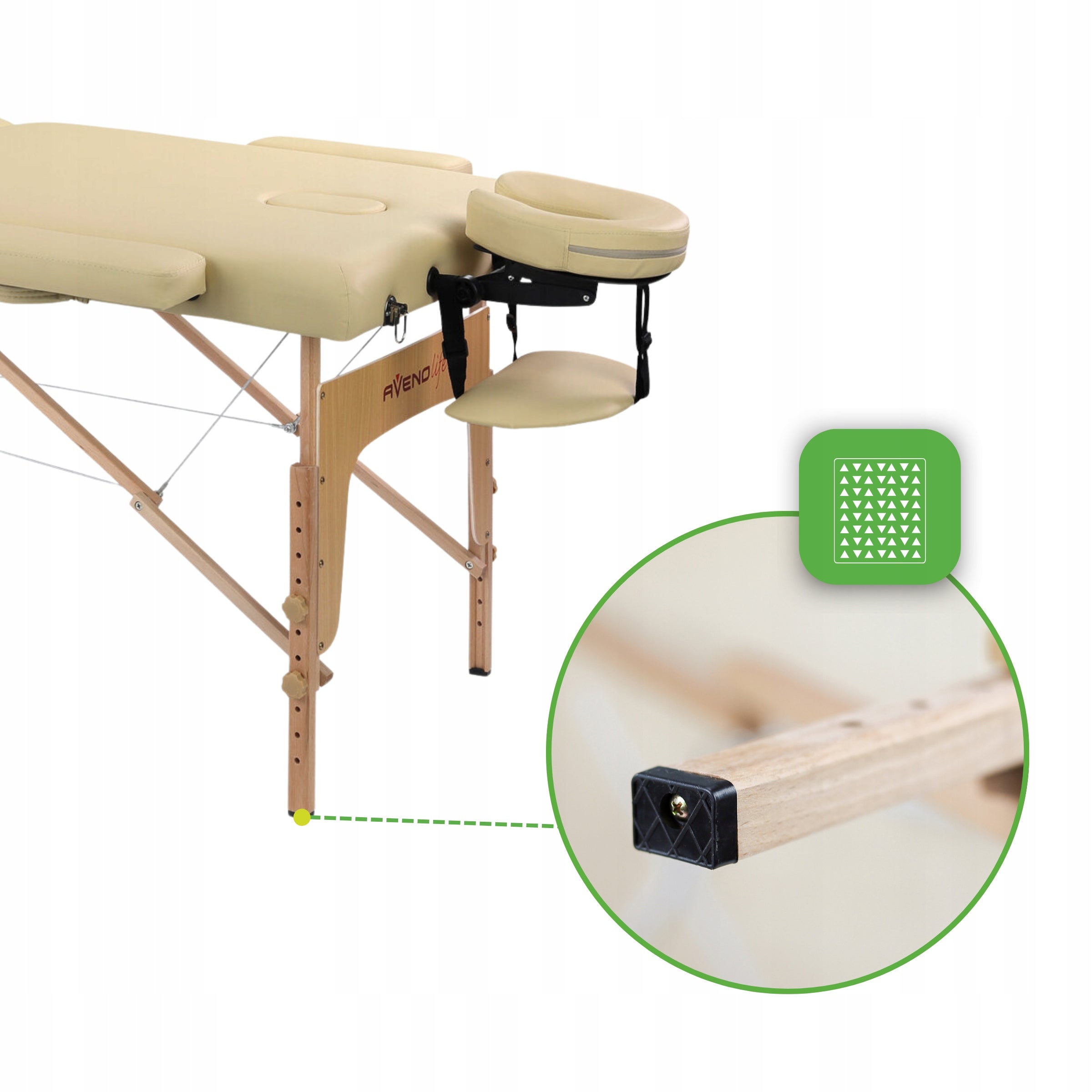 BED MASSAGE TABLE FOLDING 70 CM 3 SEGMENTS BIANCA COVER FOAM 5CM Kind folding table