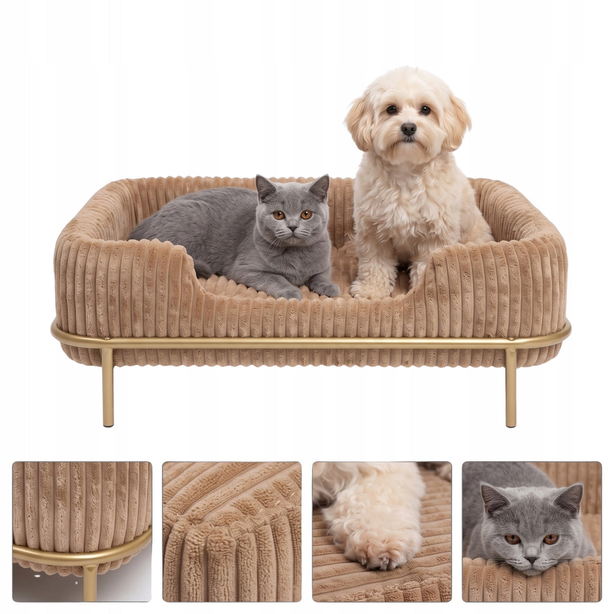 BED SOFA for dog and cat ELEGANT sofa CORDUROY 55x35 cm | PREMIUM