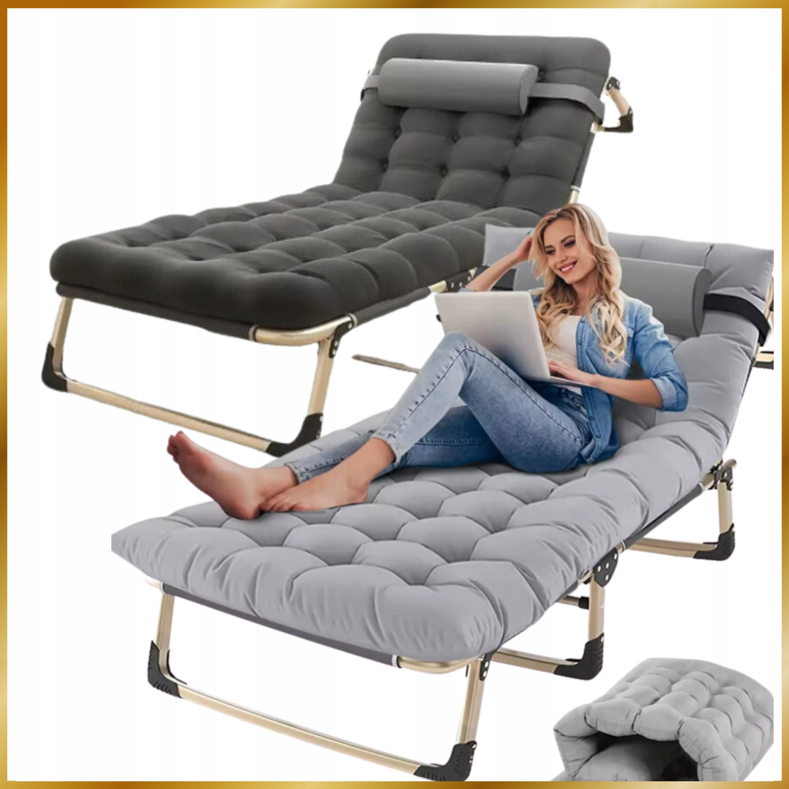 BED with mattress pillow HIKING BED FOLDING FIELD BED COMFORTABLE Packaging status original