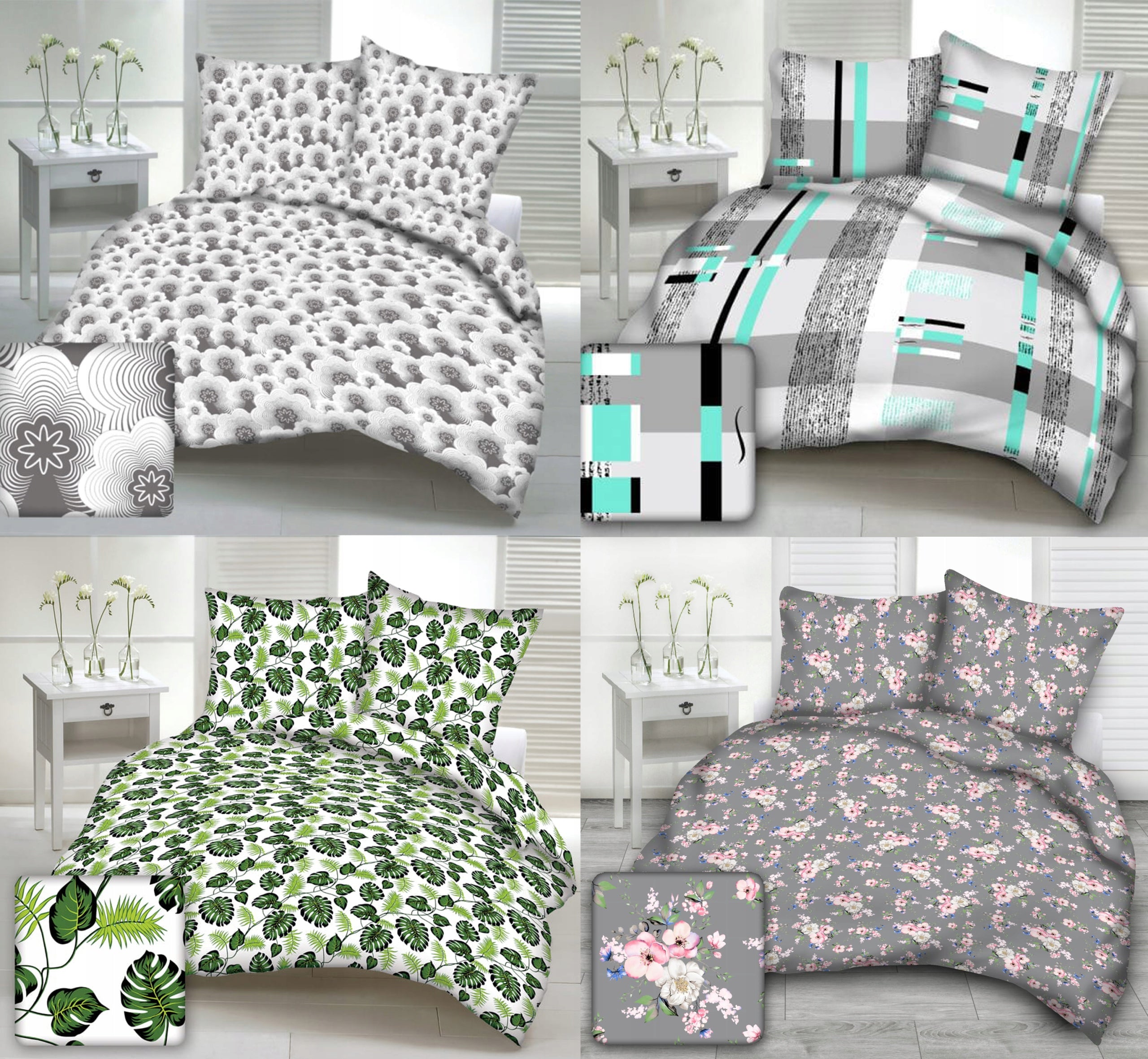BEDDING 100% COTTON RENFORCE 160x200 + 2 x 70x80 SATIN FINISH Brand Ematex
