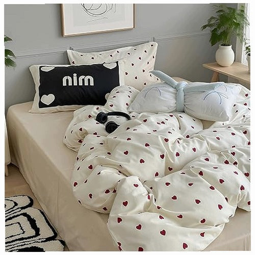 BEDDING 135X200 HEART MICROFIBER FOR GIRL TEENAGERS SET