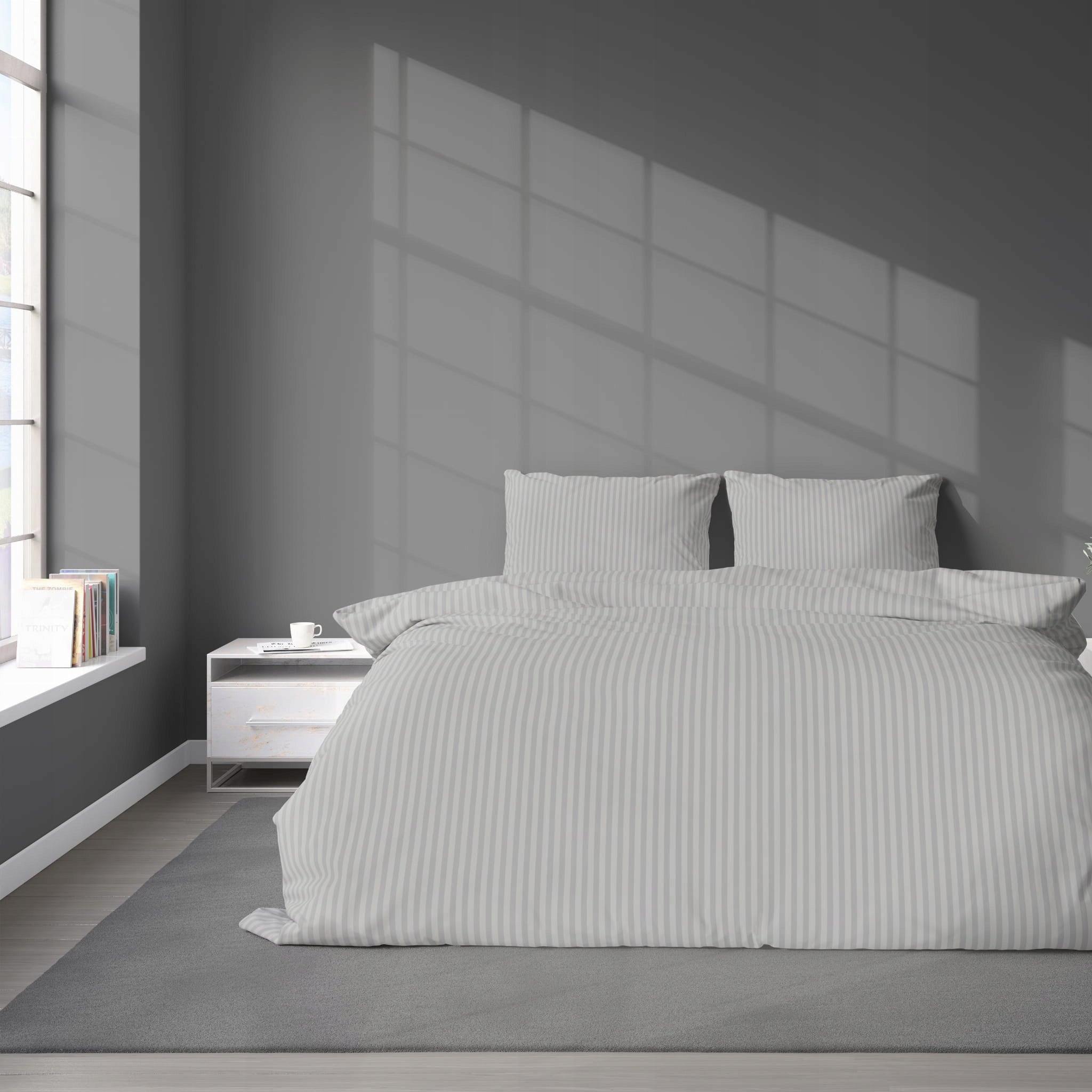 BEDDING 160X200 DAMASK COTTON PURE LIGHT GREY Brand Detexpol