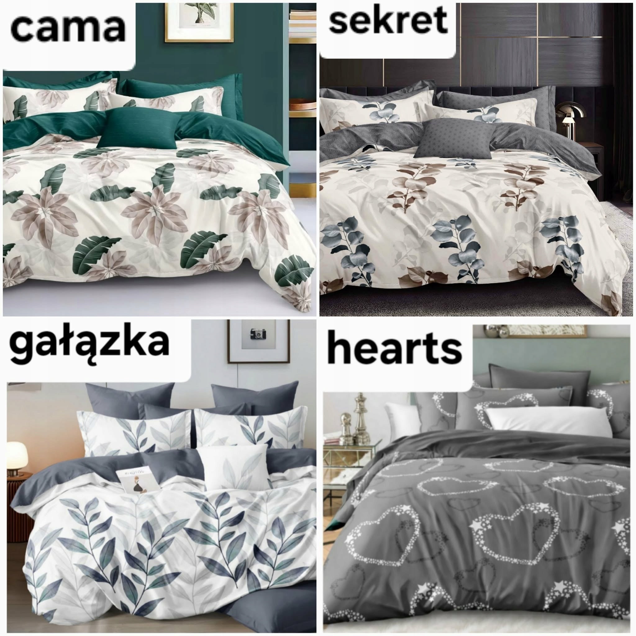 BEDDING 200x220 + 2 PILLOWCASES + SHEET PATTERNS bedding set 4 pcs. Packaging status original
