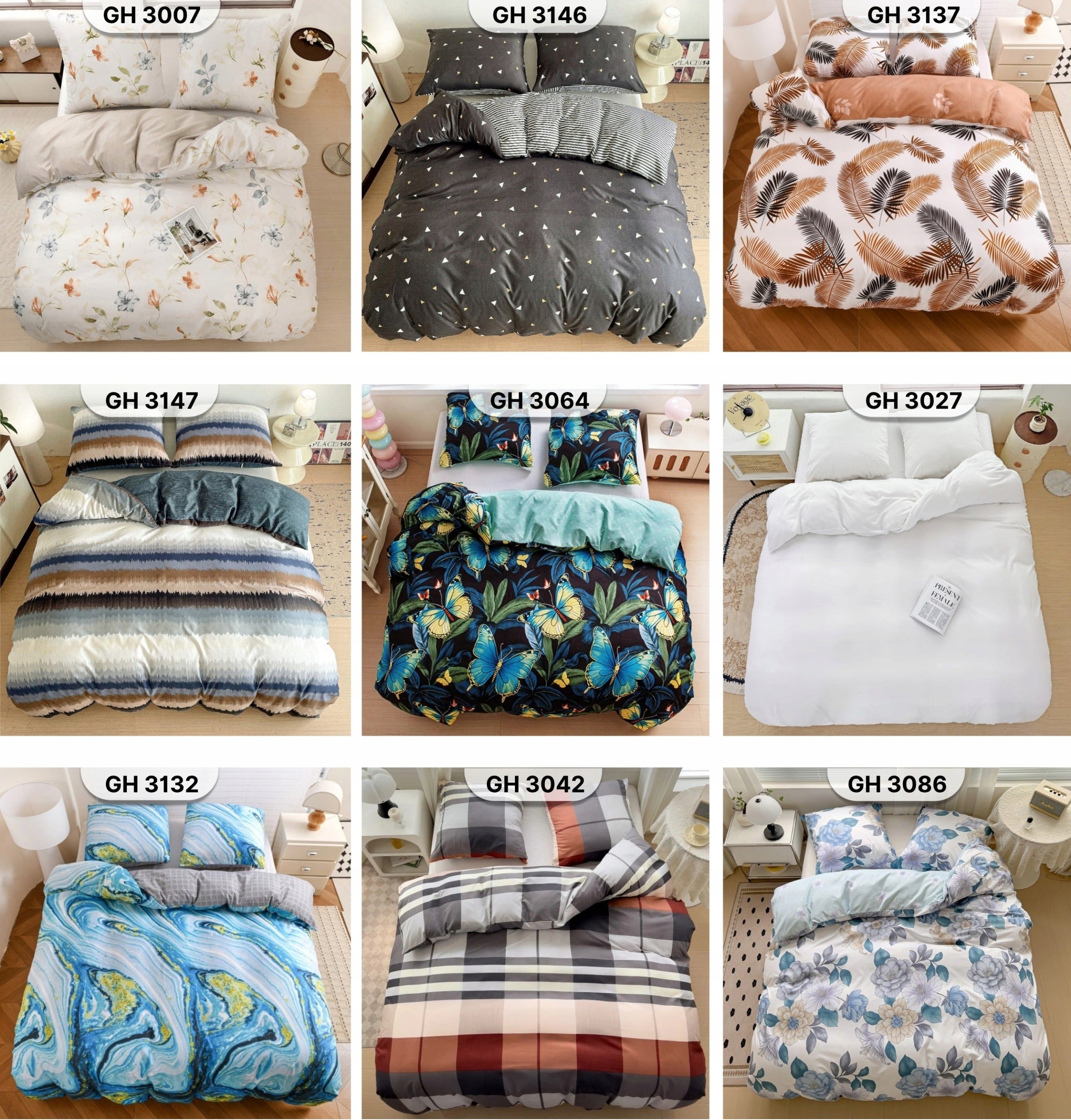 BEDDING 200x220 +2 pillowcases Cotton satin BEDDING SET PATTERNS THICK Manufacturer code 200x220_wzory na prezent