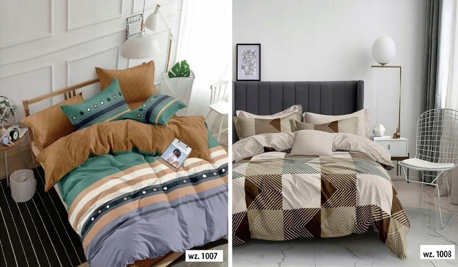 BEDDING 200x220 + 2x SATIN PILLOWCASE PATTERNS DOUBLE-SIDED QUALITY COLORS 5D LUX Manufacturer code POŚCIEL 5D KOLOR SATYNA 200x220