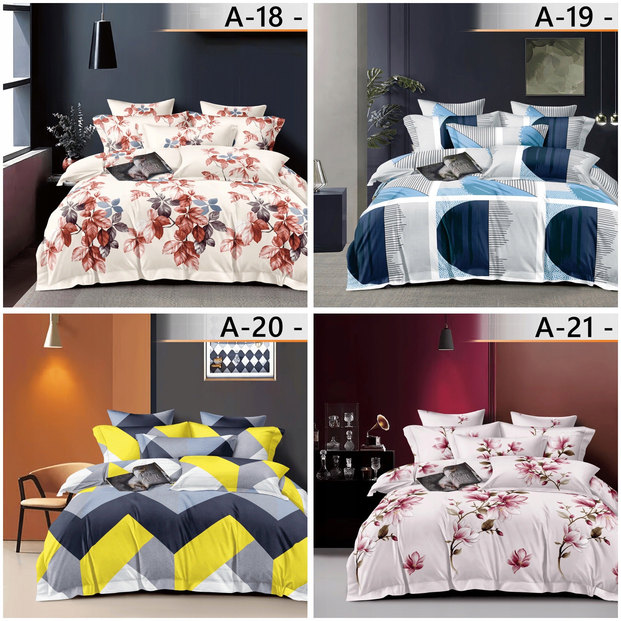 BEDDING 200x220 COTTON BEDDING SET +2 PILLOWCASES + SHEET MIX Manufacturer code POŚCIEL 200x220 SATYNA BAWEŁNIANA KOMPLET 4CZ