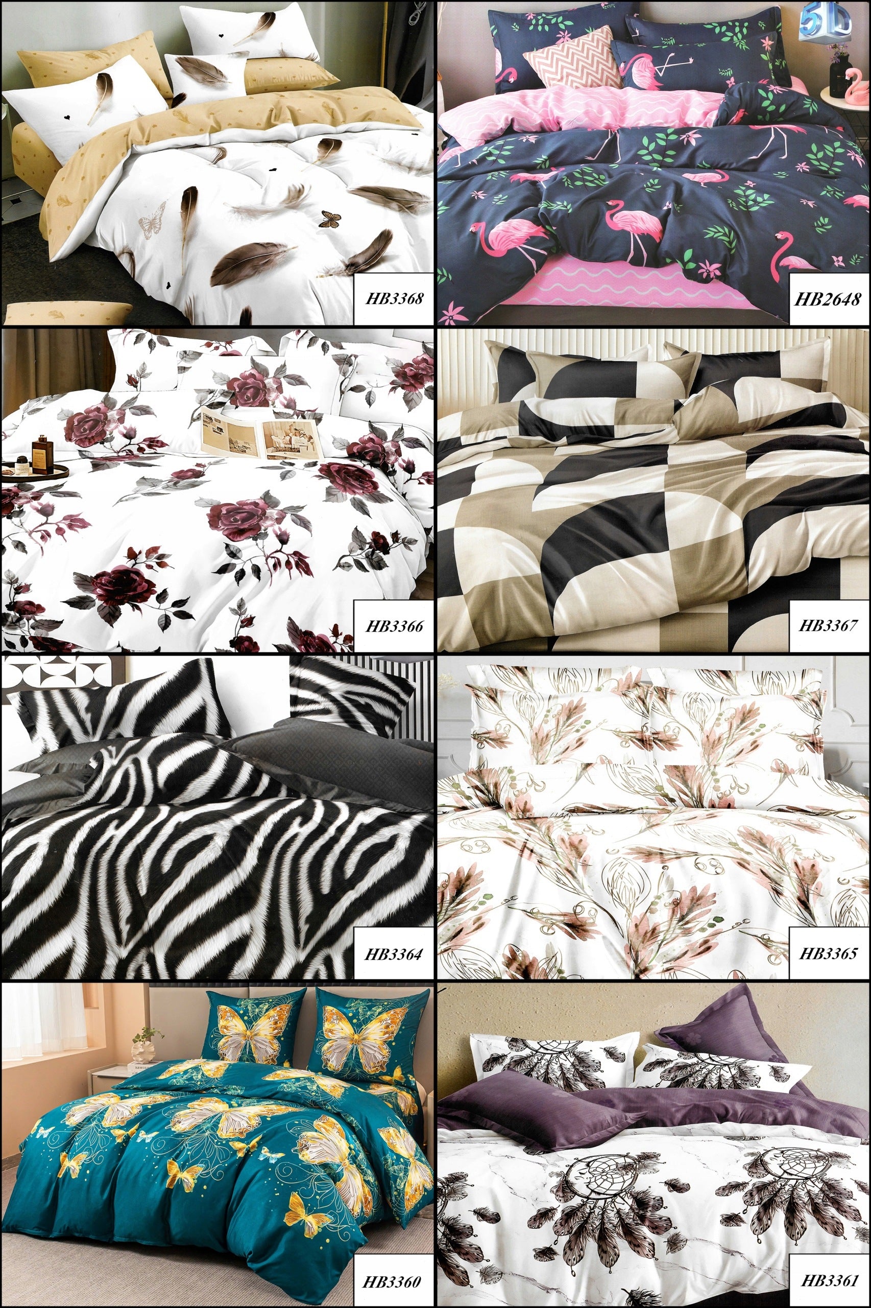 BEDDING COTTON SATIN 140x200 PILLOWCASES AUTUMN SET OF MANY PATTERNS Brand J&W
