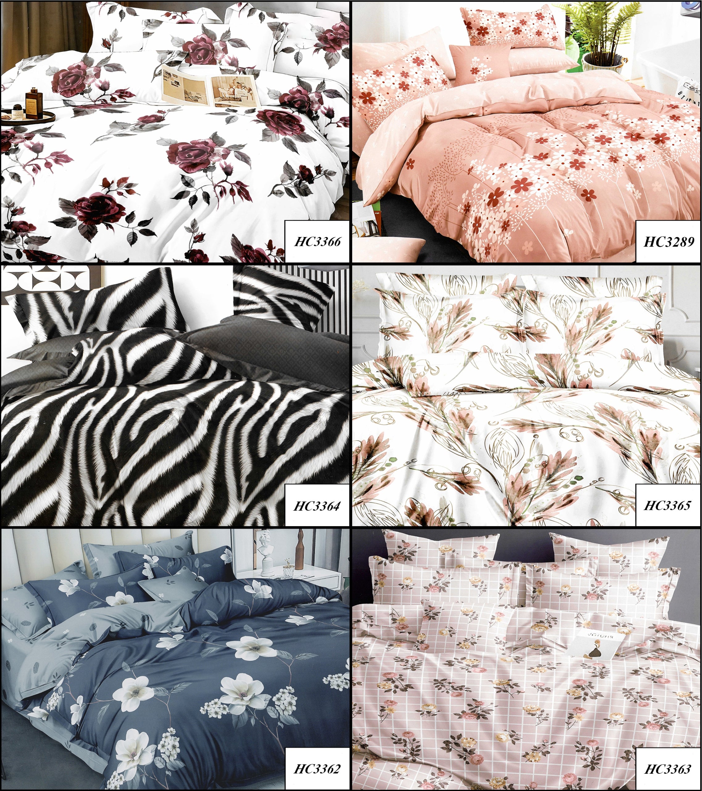 BEDDING COTTON SATIN 200x200 2 PILLOWCASES AUTUMN SET OF MANY PATTERNS Brand J&W