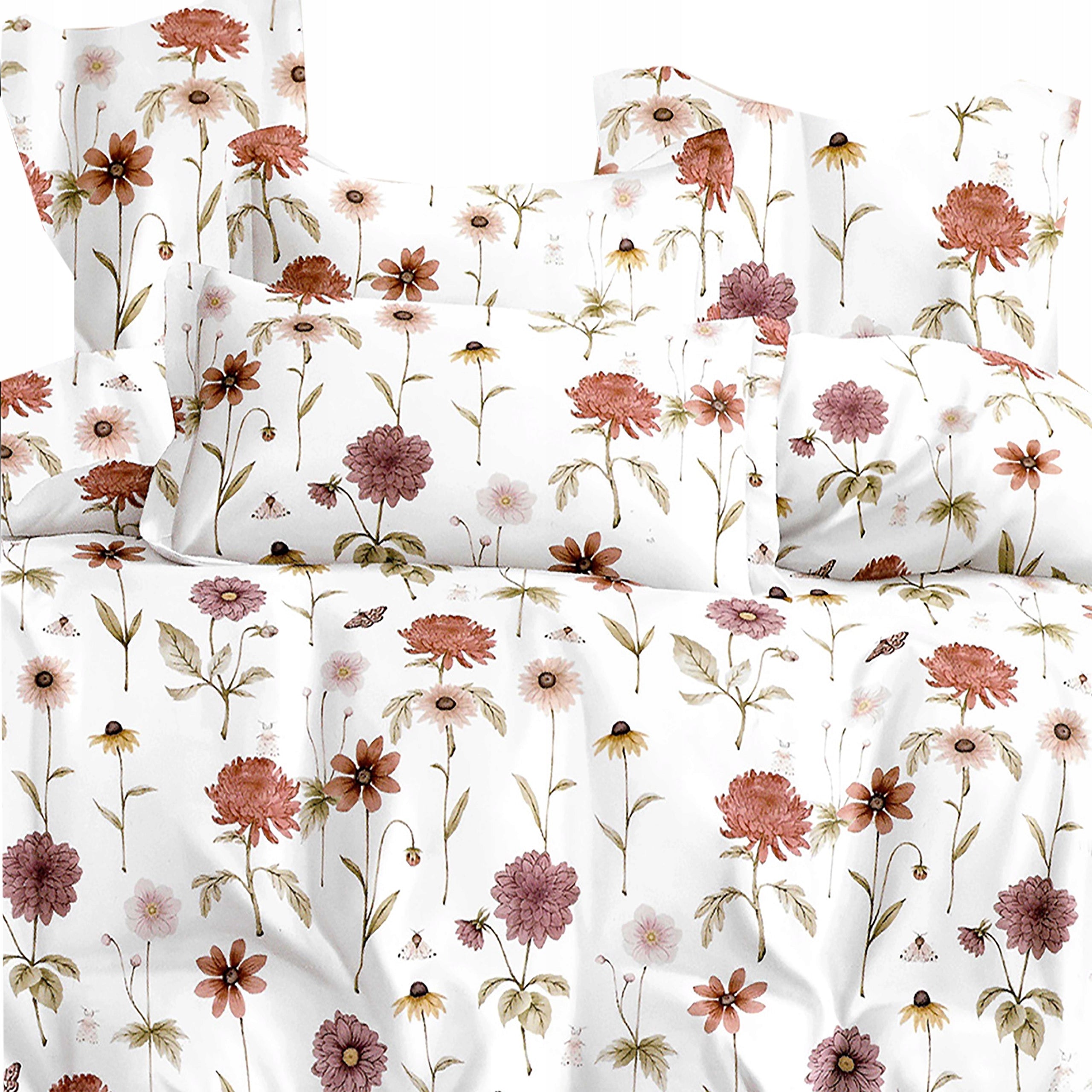 BEDDING COTTON SATIN 200x200 2 PILLOWCASES AUTUMN SET OF MANY PATTERNS