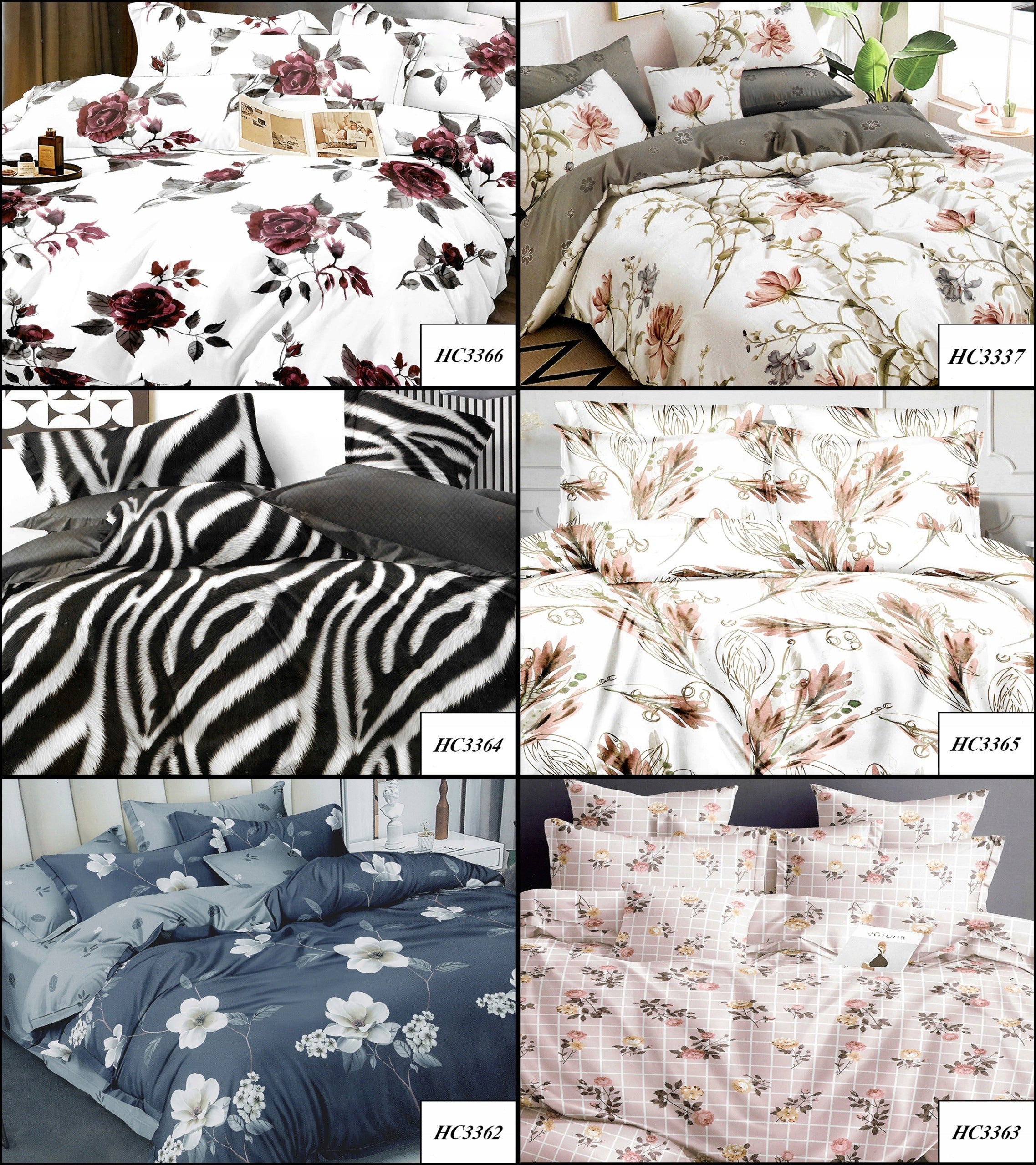 BEDDING COTTON SATIN 200x220 2 PILLOWCASES AUTUMN SET OF MANY PATTERNS Brand J&W