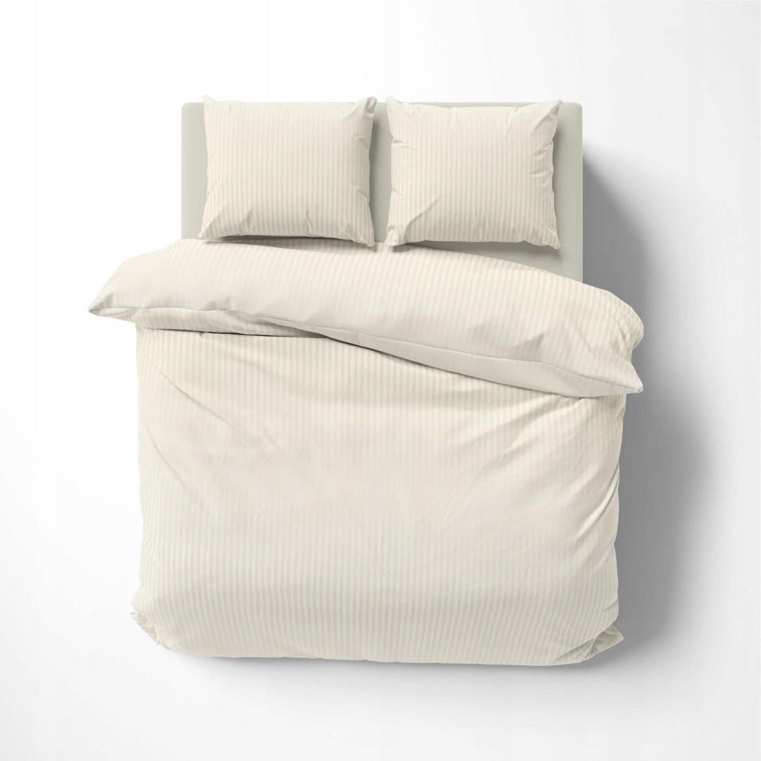 BEDDING LUXURY SATIN COTTON DAMASK 160X200 ECRU CREAM