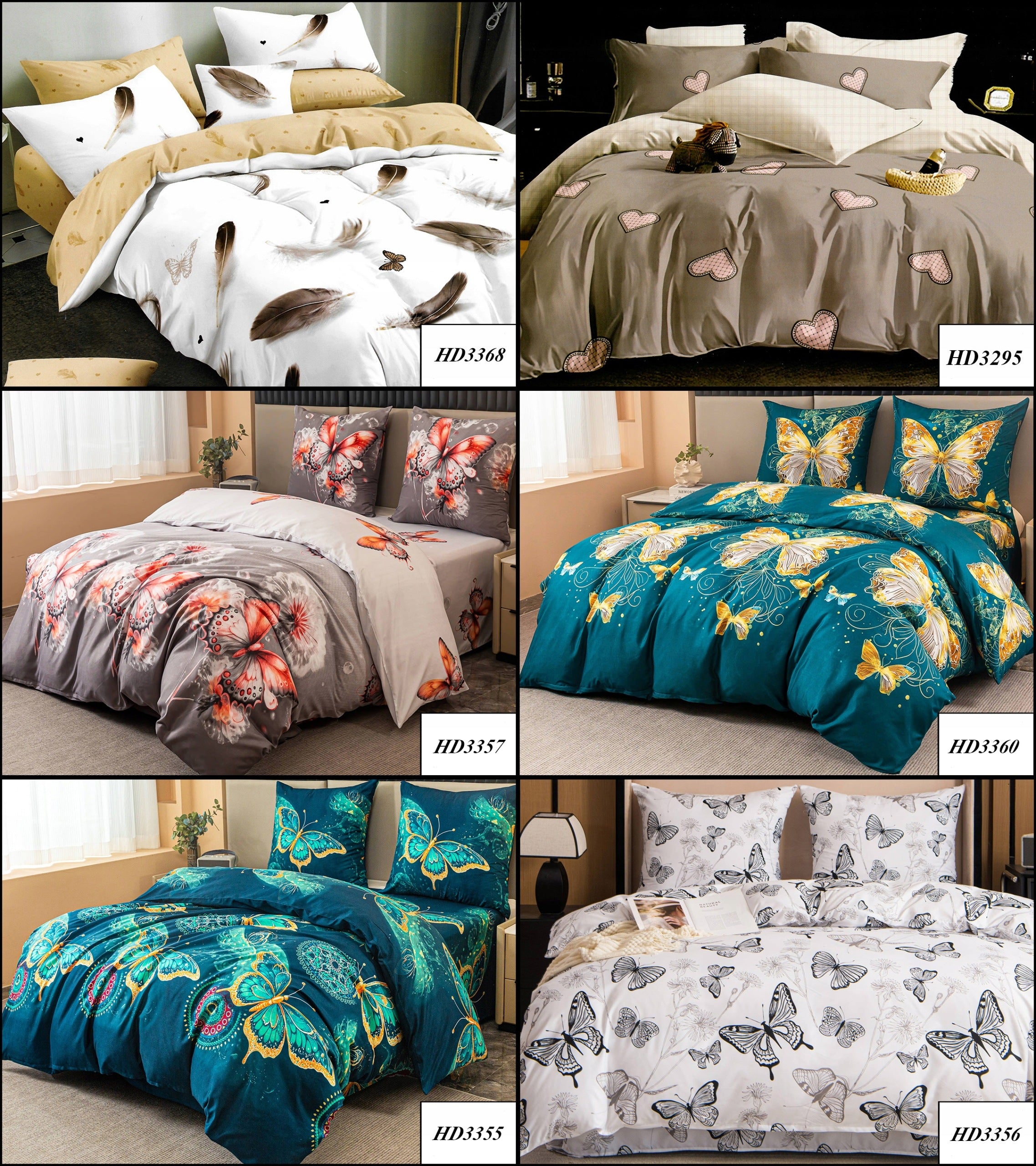 BEDDING SET 200x200 SATIN COTTON 4-PIECES Brand J&W
