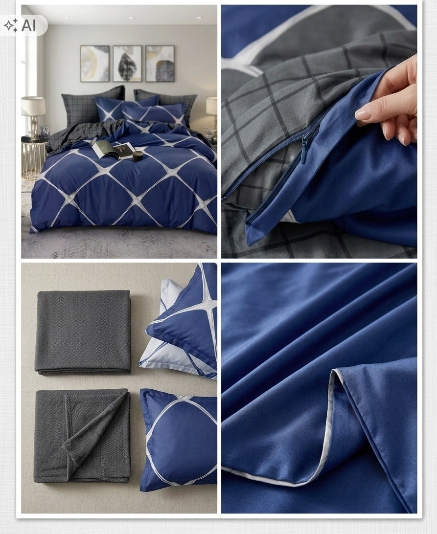 BEDDING SET 200x220 +2 PILLOWCASES + SHEET LARGE SELECTION Packaging status original
