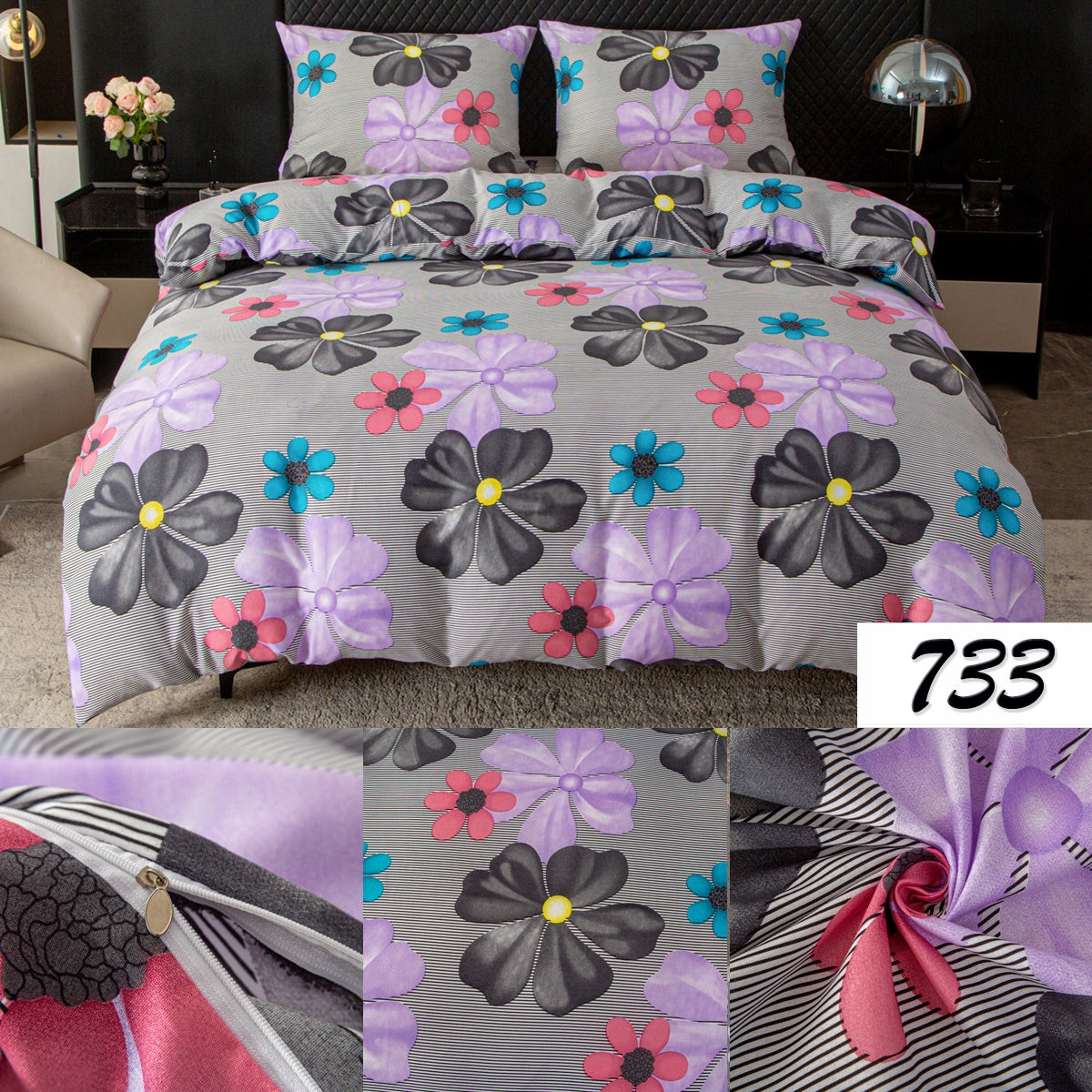 BEDDING SET 200x220 cm SATIN COTTON BEDDING + 2x PILLOW Manufacturer code 5904858659975