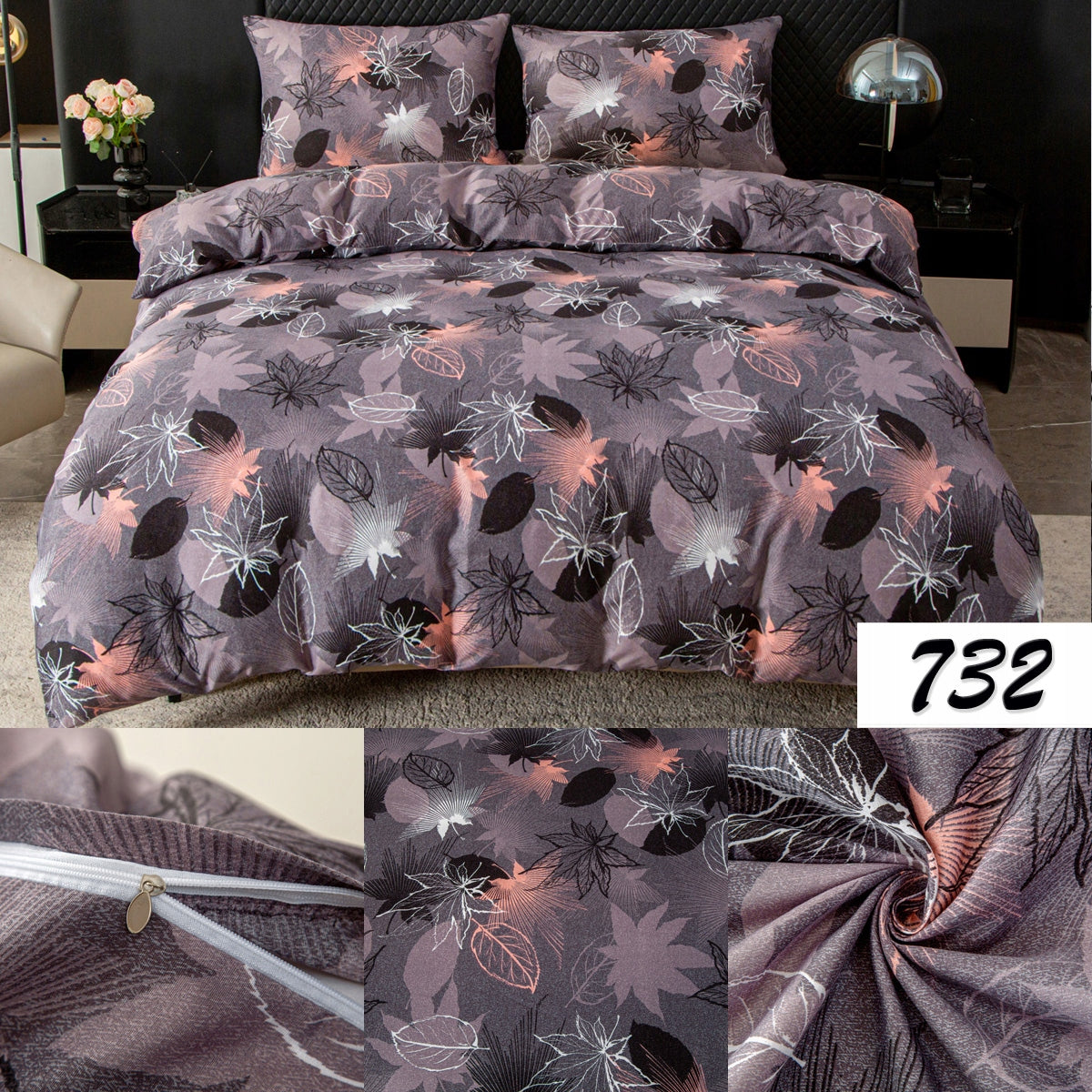 BEDDING SET 200x220 cm SATIN COTTON BEDDING + 2x PILLOW Packaging status original