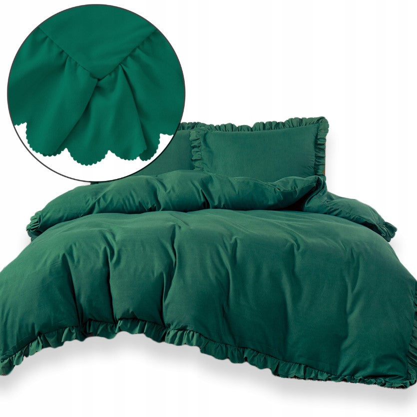BEDDING WITH FRILL 160x200 two pillowcases LUXURY SET PREMIUM FFB-2595