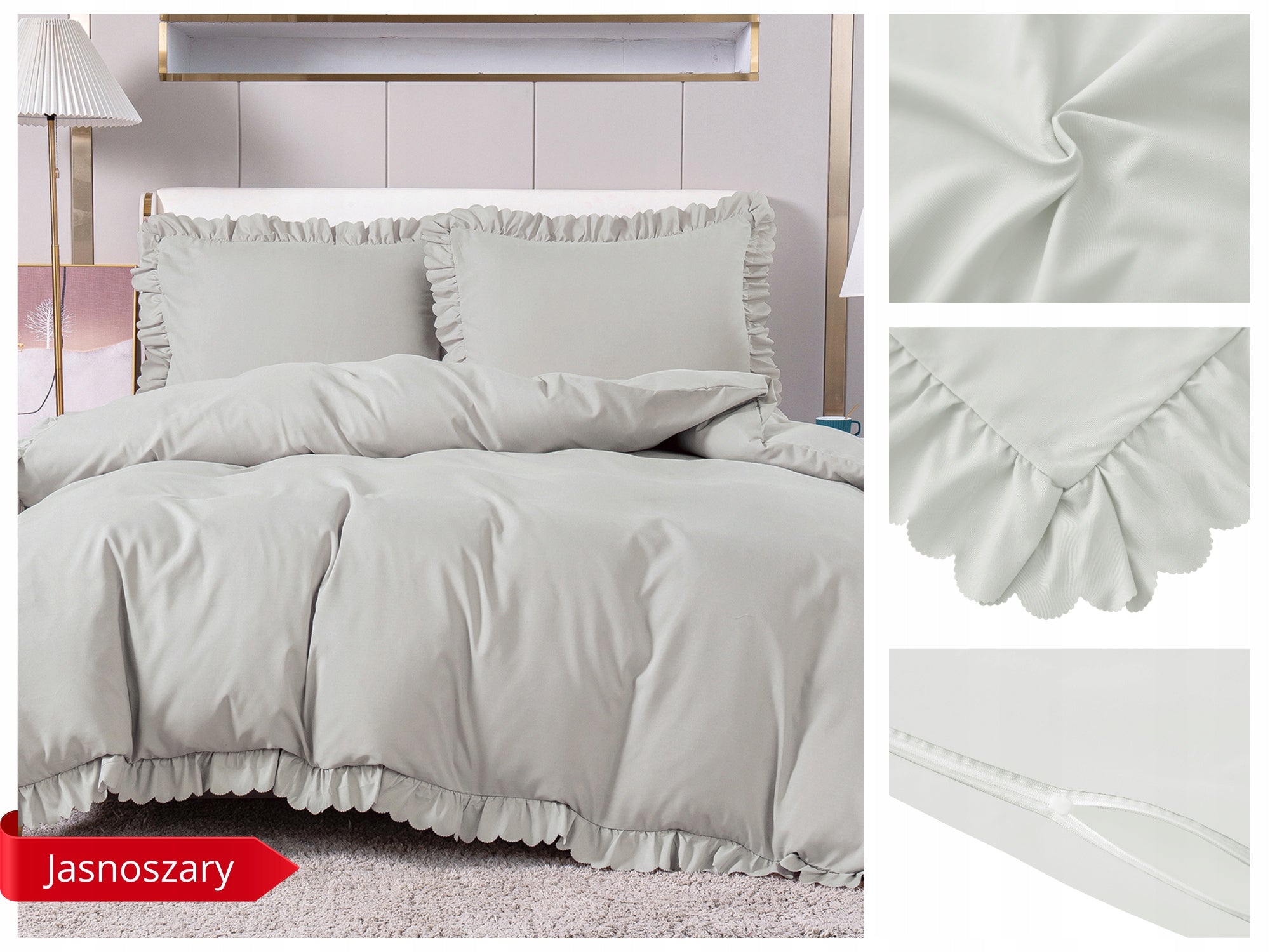 BEDDING WITH FRILL 200x220 +2 PILLOWCASES BEDDING SET WITH FRILL Manufacturer code Pościel z falbankami komplet