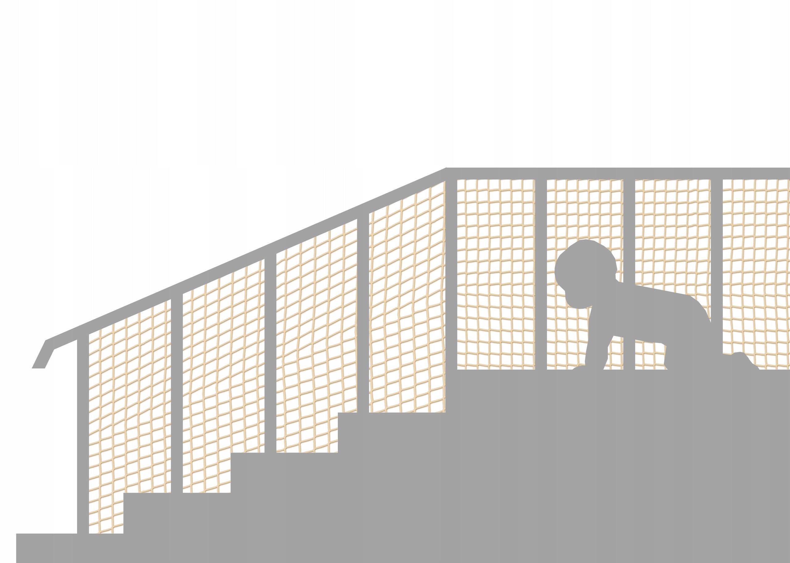 BEIGE SAFETY NET STAIRS 90cm Color beige