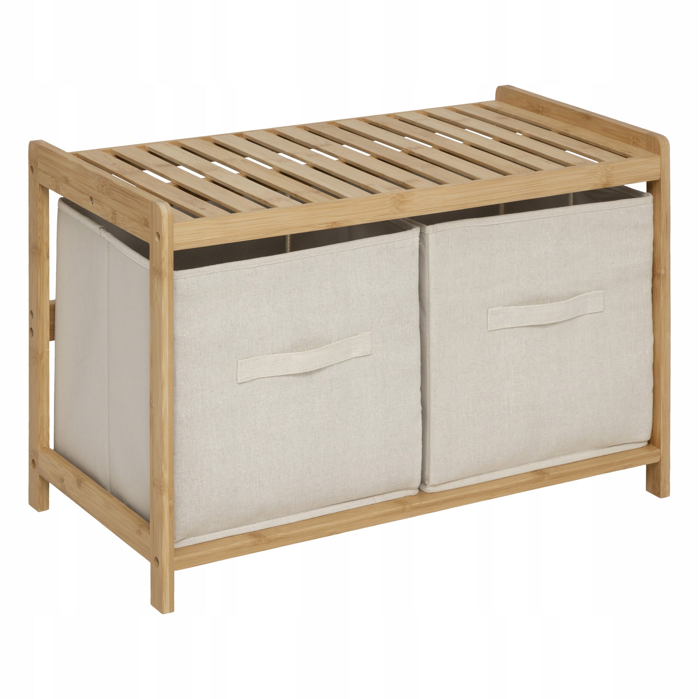 BENCH FOR BATHROOM BAMBOO STORAGE CONTAINER 2 PCS 66,8X44X35 CM Manufacturer code 200138