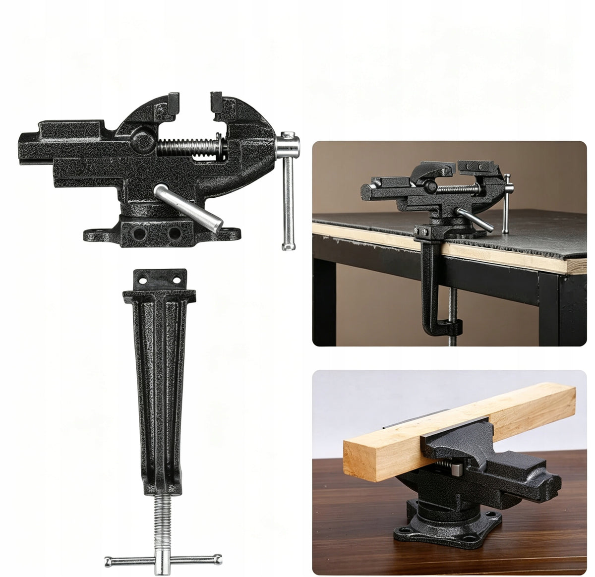 BENCH VISE 85mm QUICK-RELEASE CAST STEEL 360 SWIVEL BASE DETACHABLE Manufacturer code THQ-85