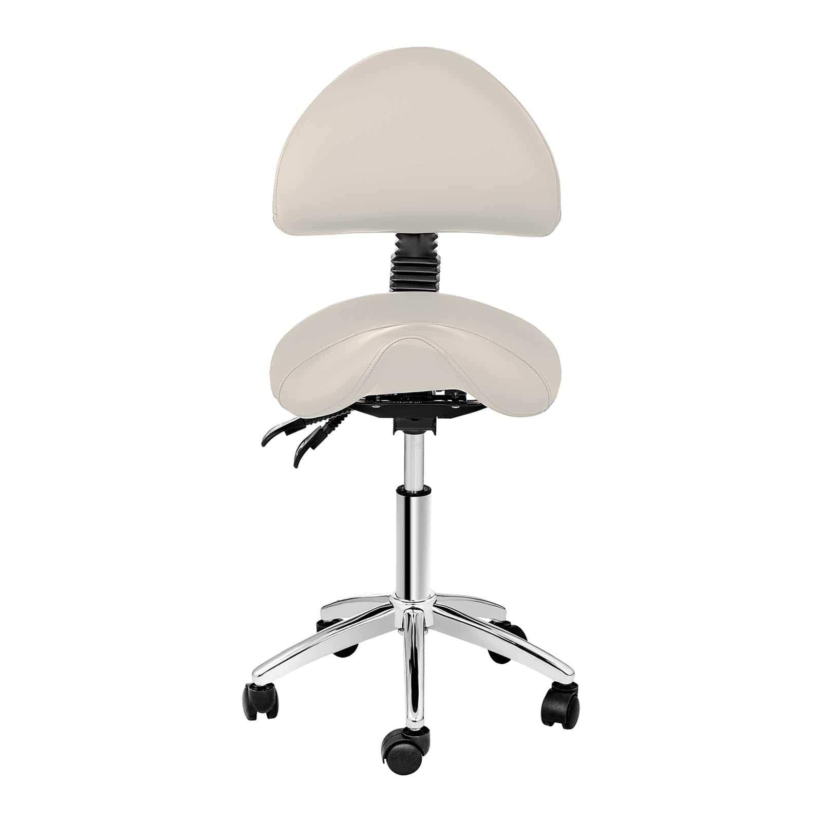 BERLIN Adjustable Saddle Cosmetic Chair with Swivel Backrest - Beige Product weight with unit packaging 12.29 kg