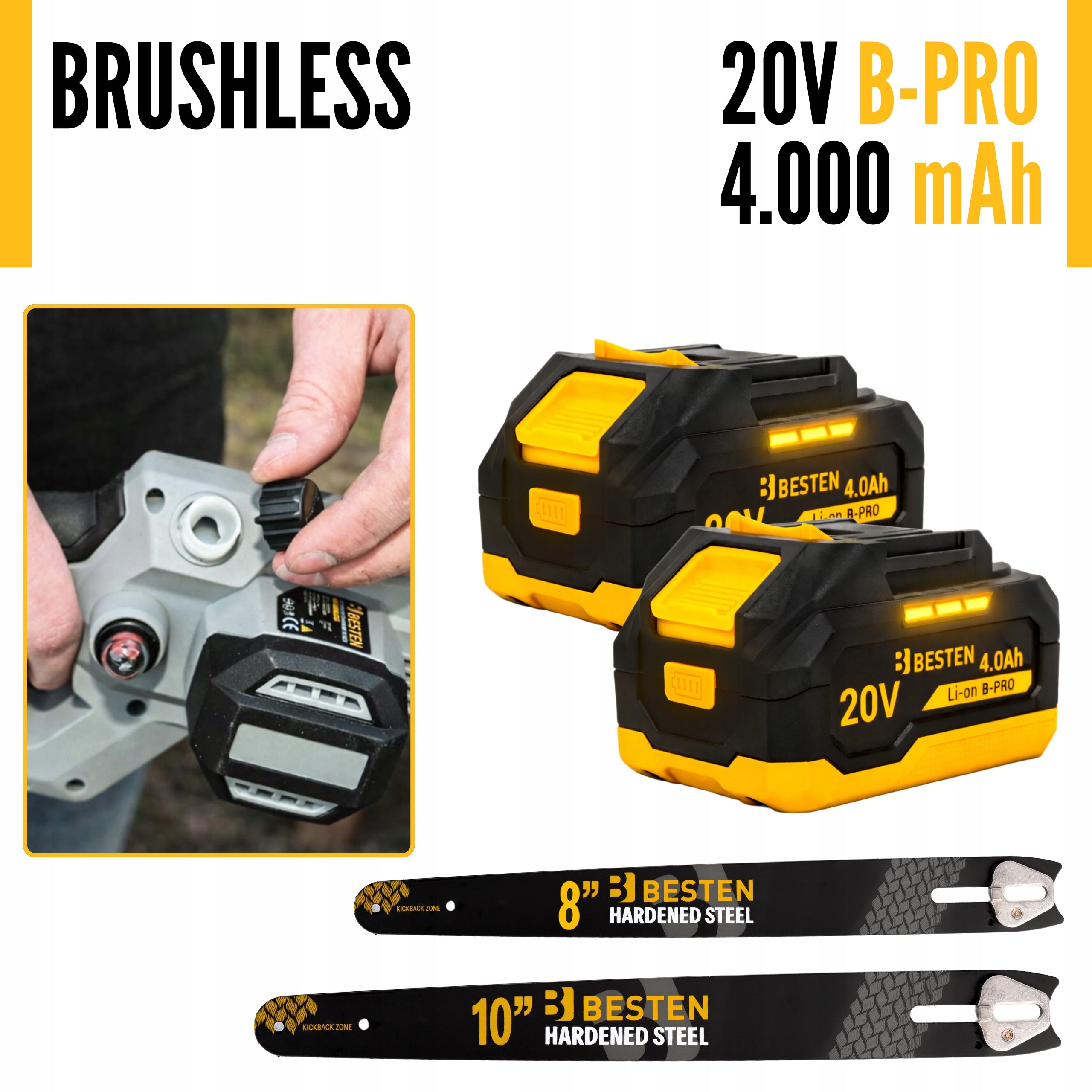 BESTEN Chainsaw Cordless Branch Saw Brushless POWERFUL Batteries included yes