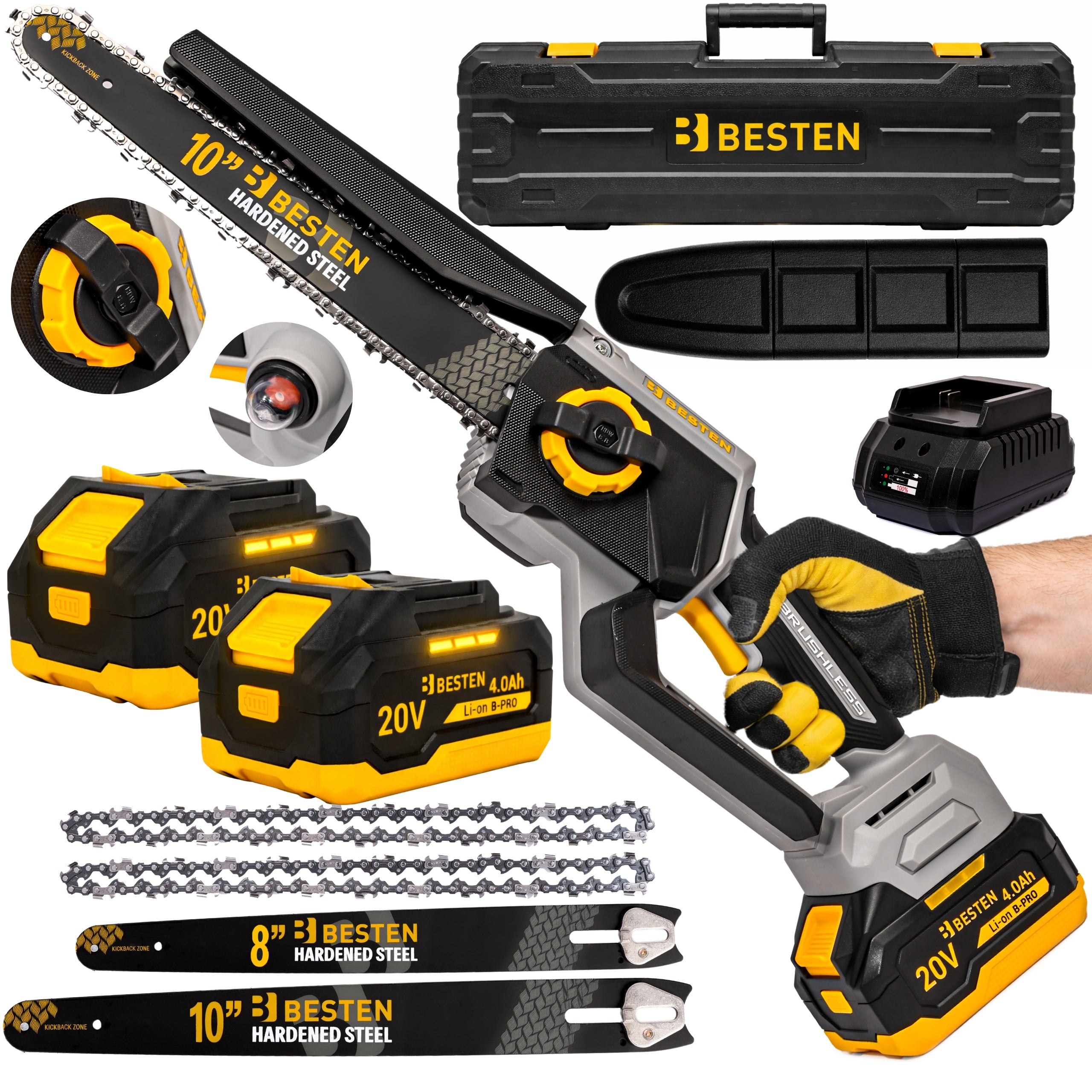 BESTEN Chainsaw Cordless Branch Saw Brushless POWERFUL