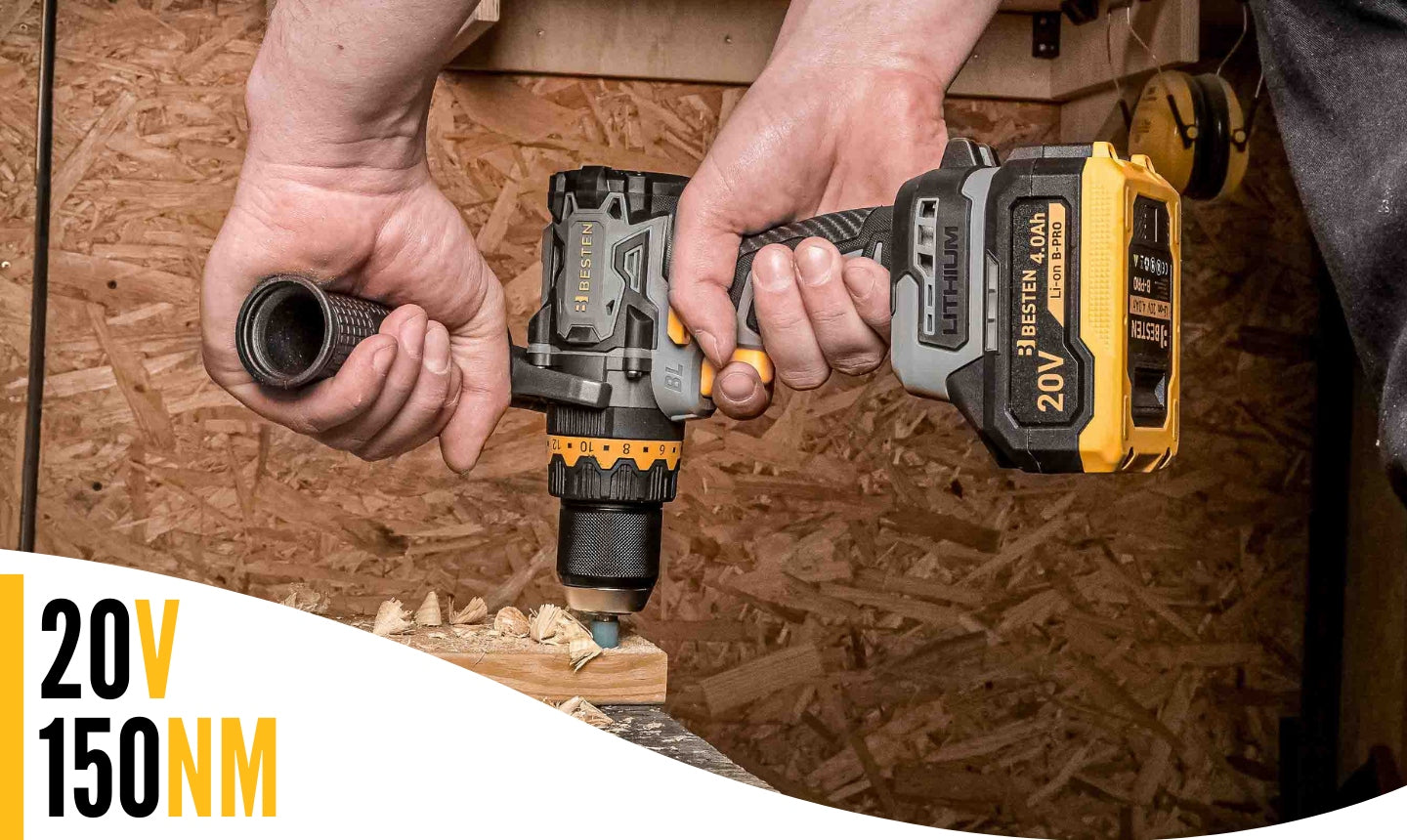 BESTEN Cordless Impactless Screwdriver 150 Nm 4,0Ah Manufacturer code BE0002917