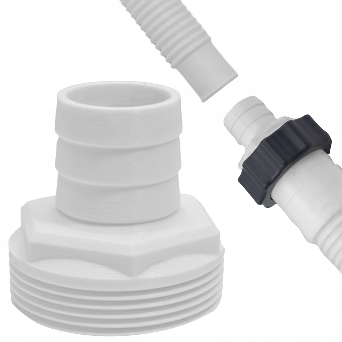 BESTWAY 32x38MM POOL PIPE HOSE CONNECTOR WITH 60MM THREAD
