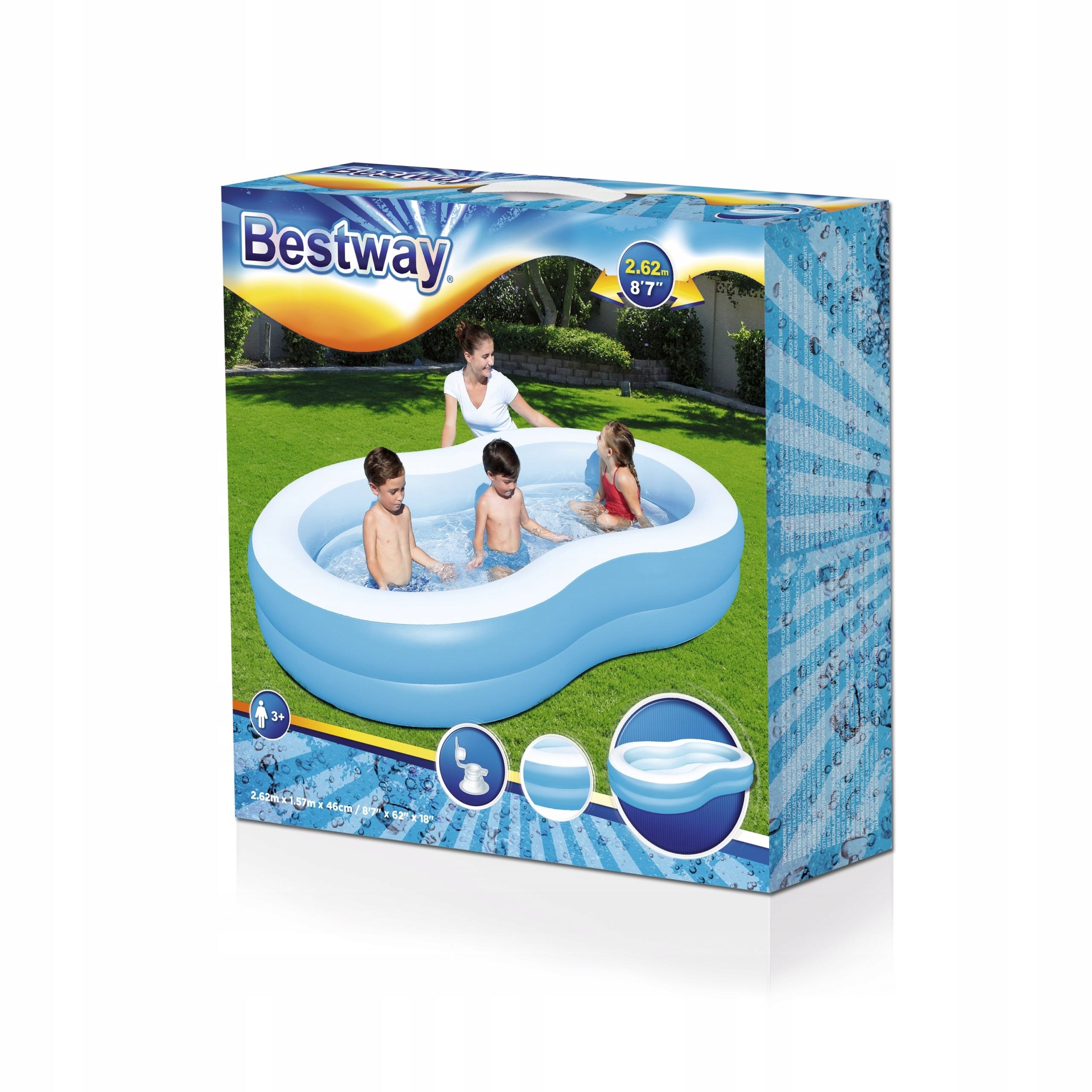 BESTWAY 54117 INFLATABLE POOL 262x157x46 CM 544L Volume 544 l