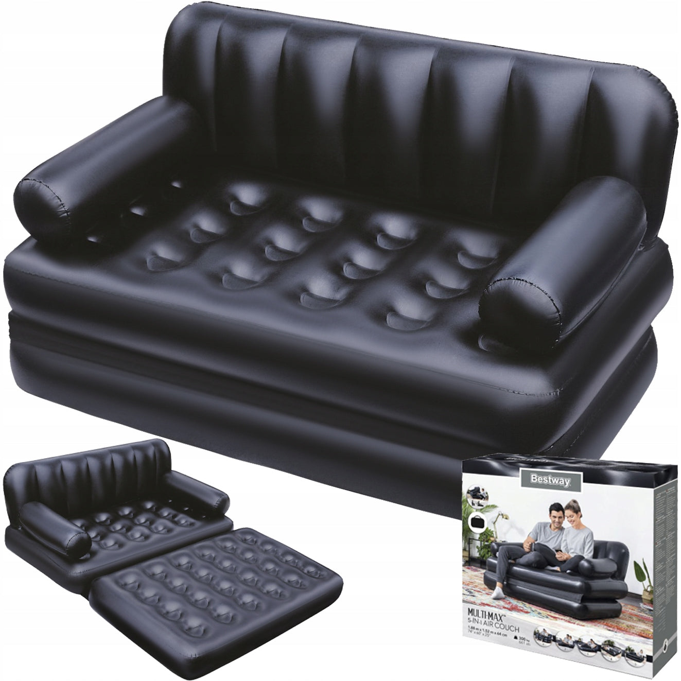 BESTWAY 75054 MATTRESS SOFA INFLATABLE 2 SEATER INFLATABLE BED 188 cm