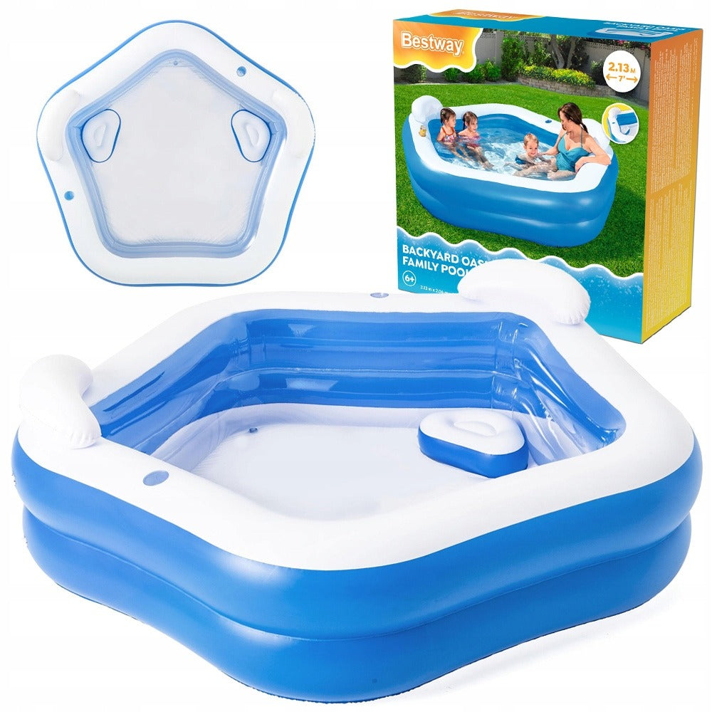 BESTWAY INFLATABLE POOL - BACKREST AND PLACE FOR DRINKS 213X206X69CM 54153